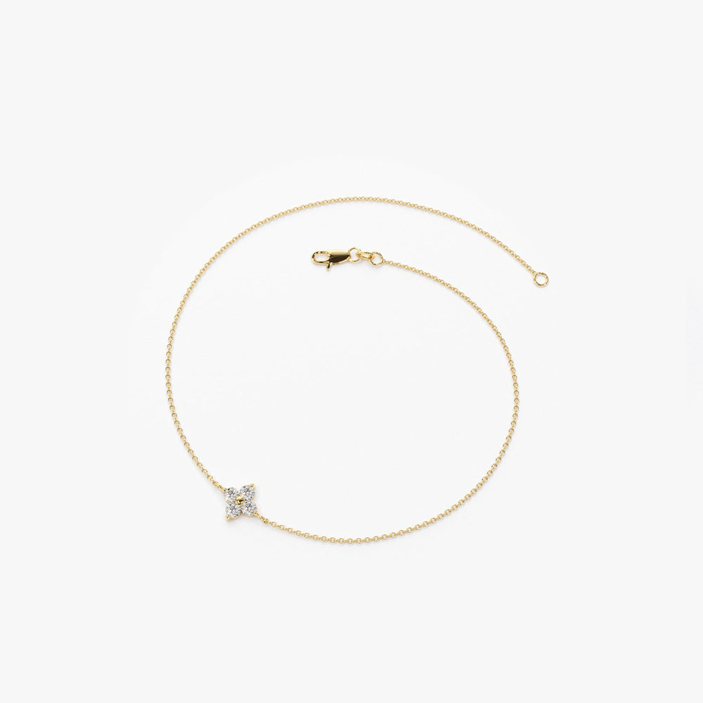 OBFJ1872 - Diamond Clover Bracelet bracelets in selectable metal and diamond options - Roselle Jewelry view 7