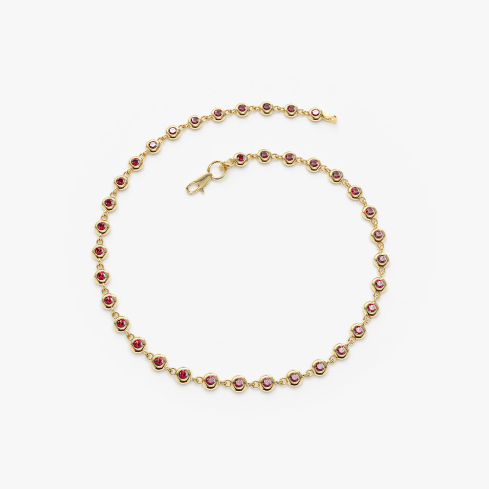OBFJ1033 - 14k Bezel Set Ruby Tennis Bracelet 6