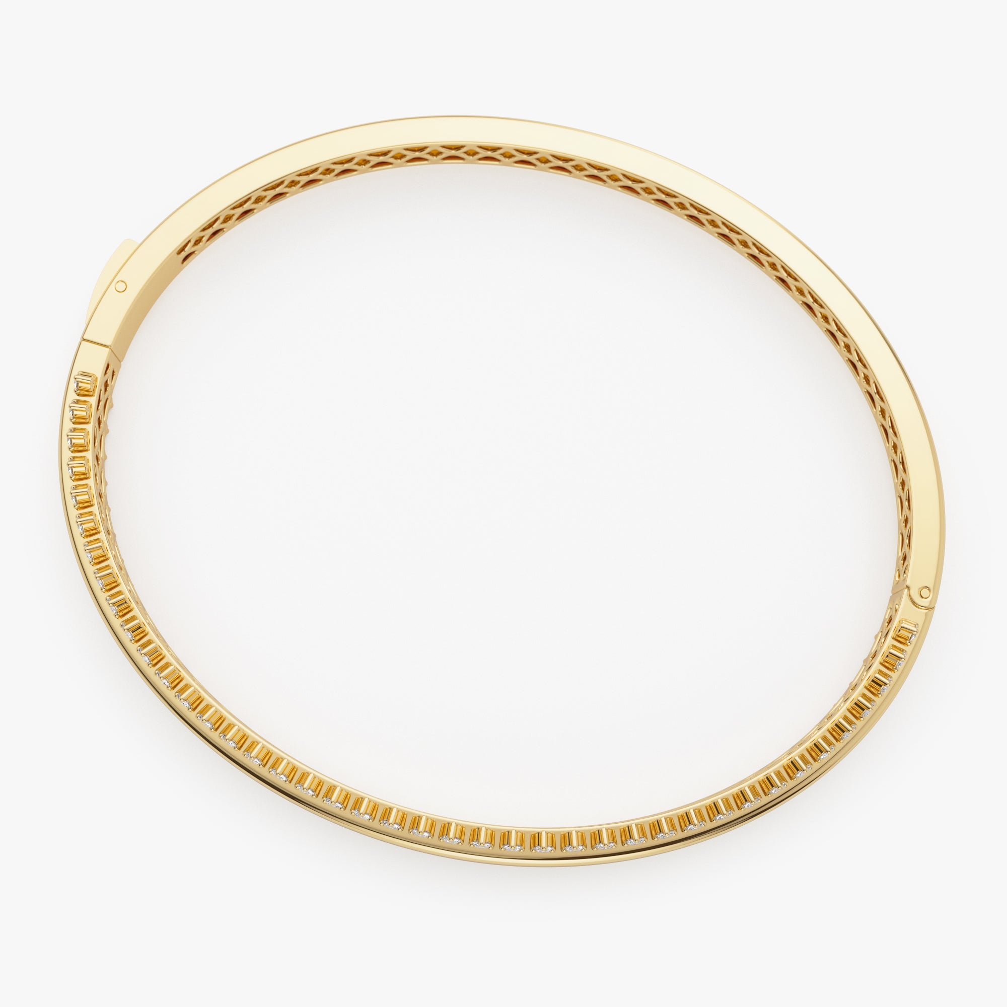 OBFJ1138 - 14k 0.85 Ctw Statement Diamond Bangle Bracelet 9