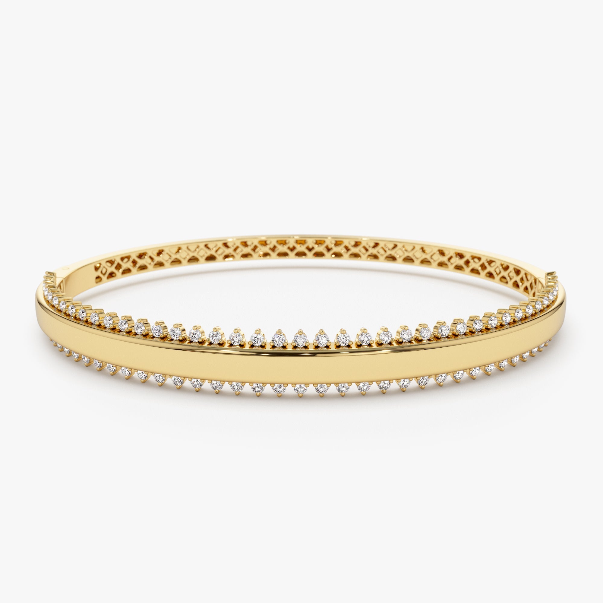 OBFJ1138 - 14k 0.85 Ctw Statement Diamond Bangle Bracelet 1