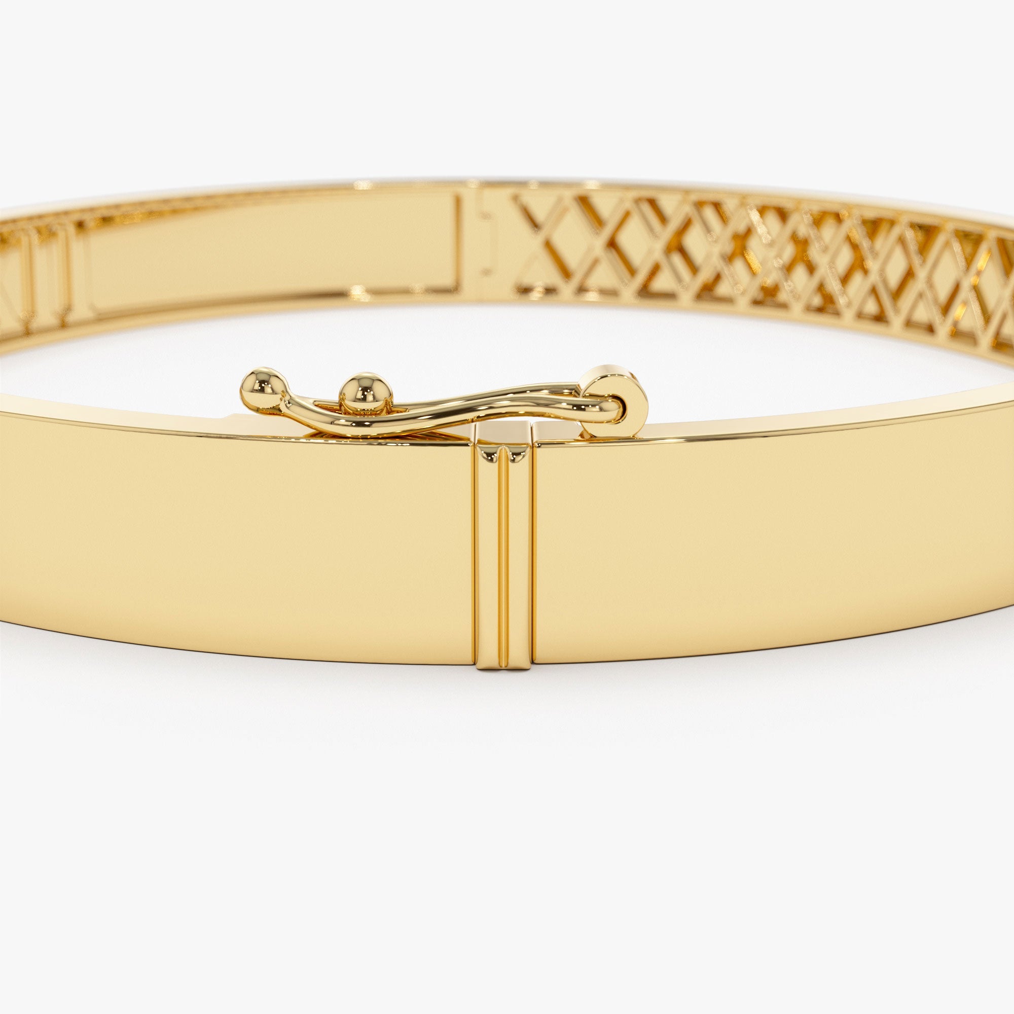OBFJ1171 - 14K Personalized Roman Numeral Bangle Bracelet 10