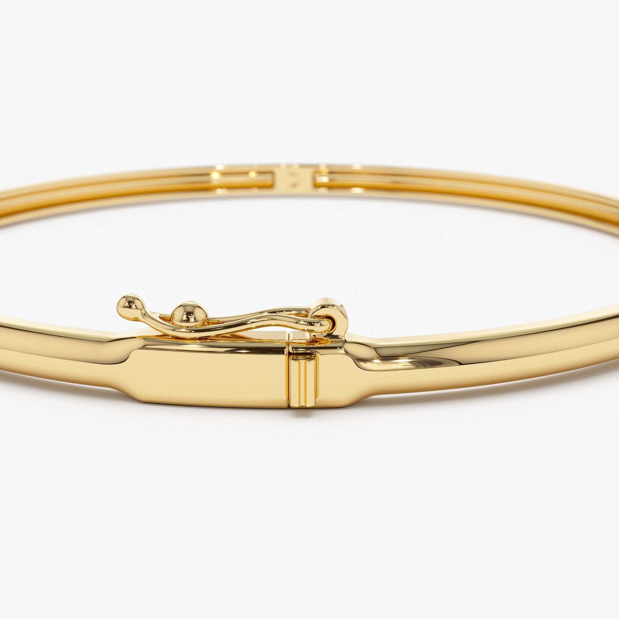 OBFJ0938 - 14K Emerald Shape Diamond Solitare Bangle 8