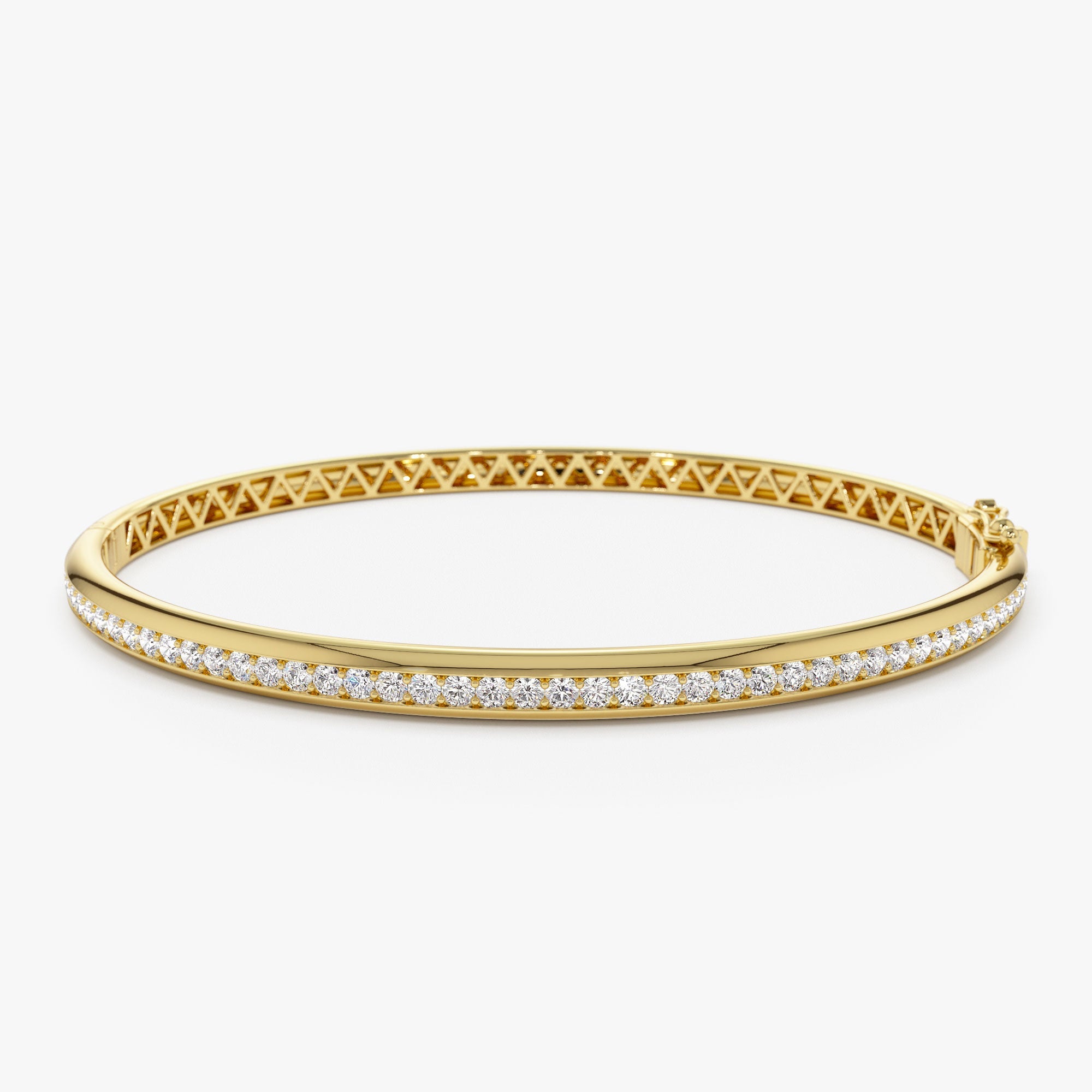 OBFJ1169 - 14k 1.00 Ctw Dome Diamond Bangle Bracelet 1