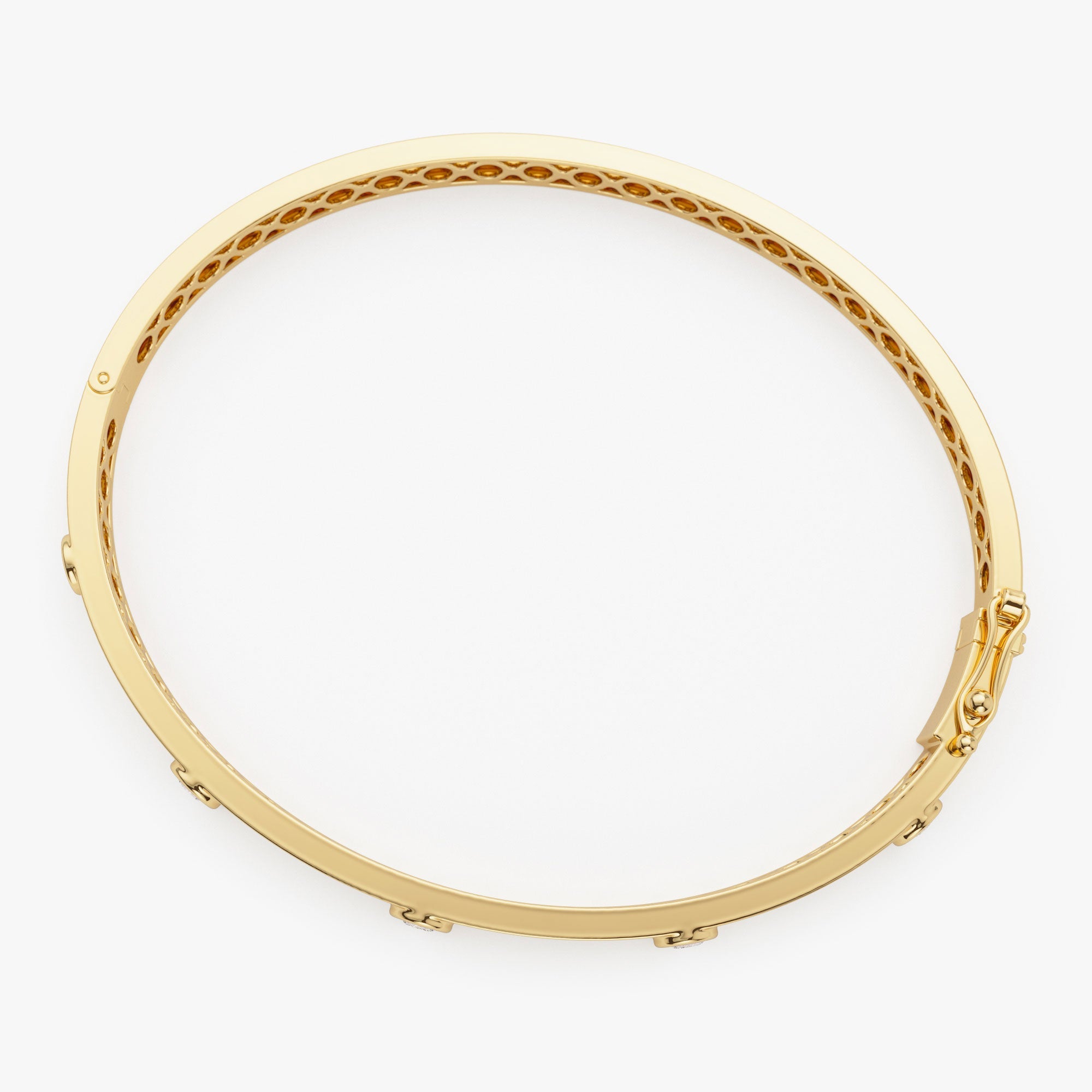 OBFJ0994 - 14K Gold 0.50Ct Round Diamond Bangle Bracelet 9