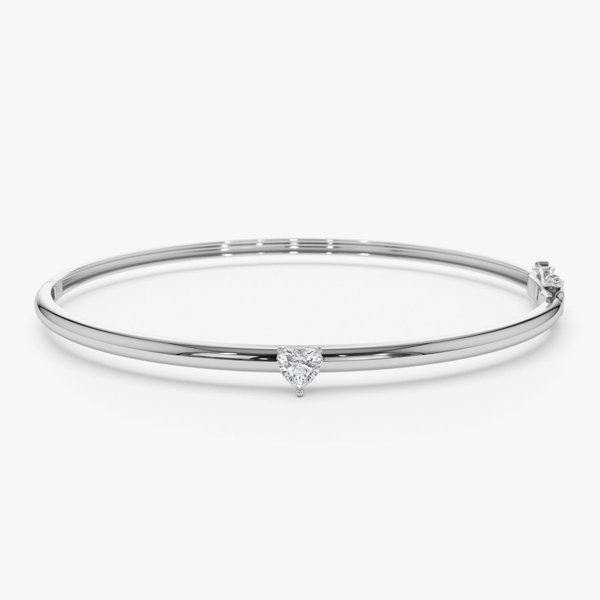 OBFJ0993 - 14K Heart Shape Diamond Solitaire Bangle 8