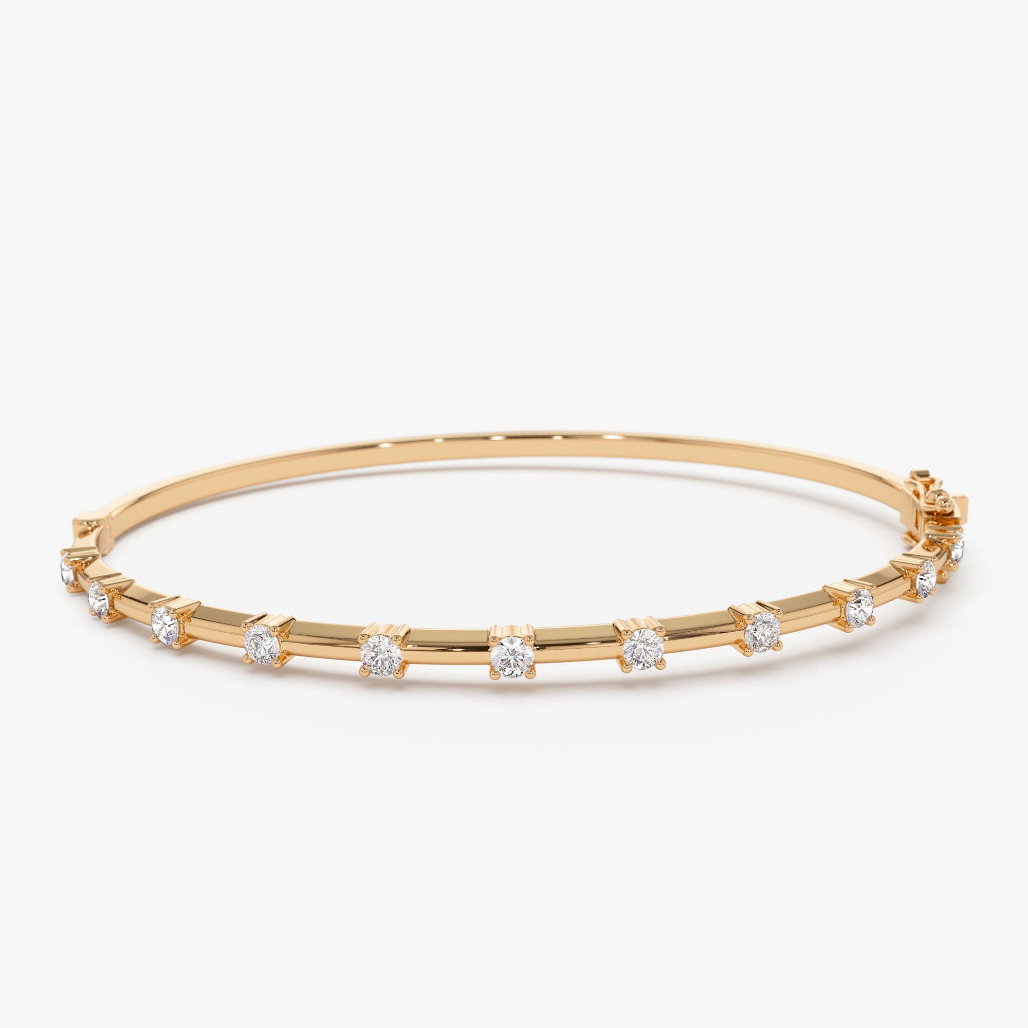 OBFJ1155 - 14k 0.50 ctw Diamond Bar Bangle Bracelet 6
