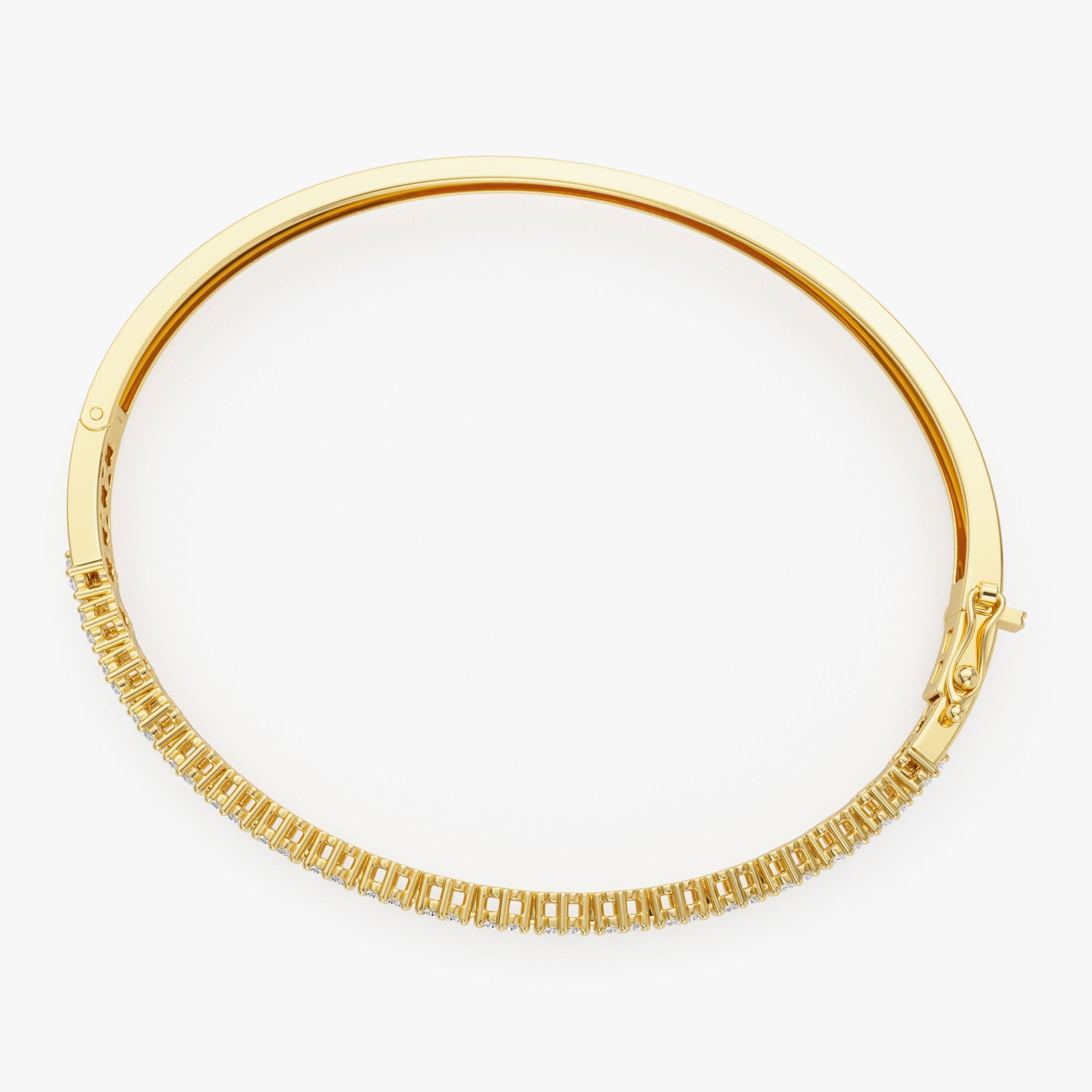 OBFJ1114 - 14k 1.15ctw Luxurious Cluster Diamond Bangle 9