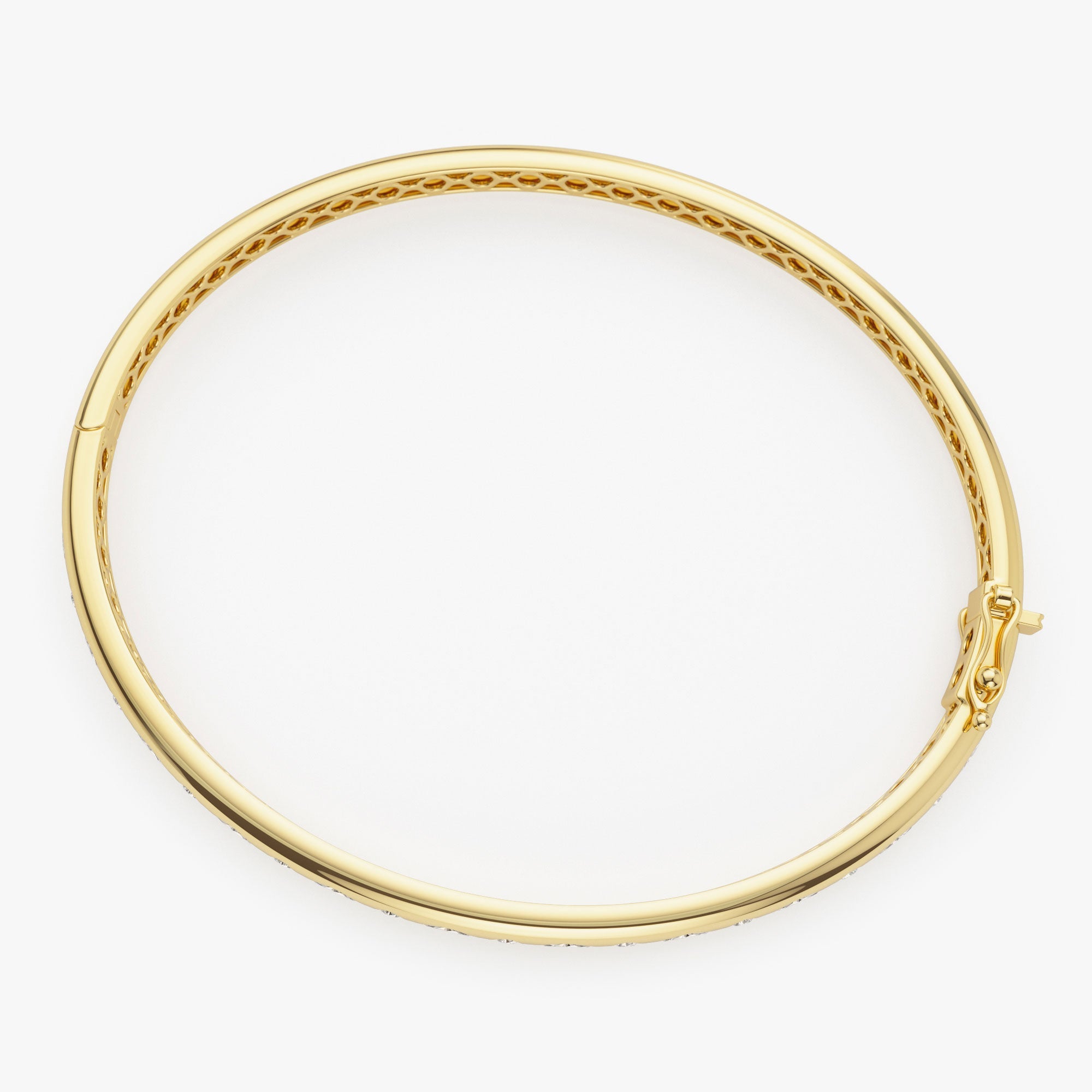OBFJ1112 - 14k Flush Setting Marquise Shaped and Round Diamond Bangle 7