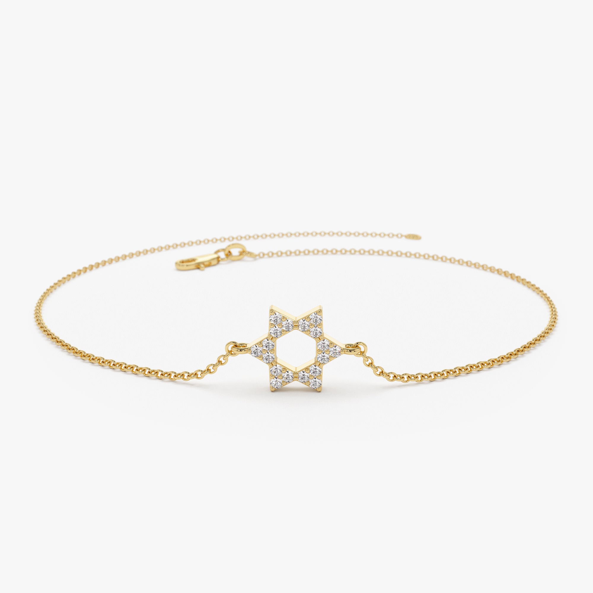 OBFJ0931 - 14K Star of David Diamond Bracelet 1