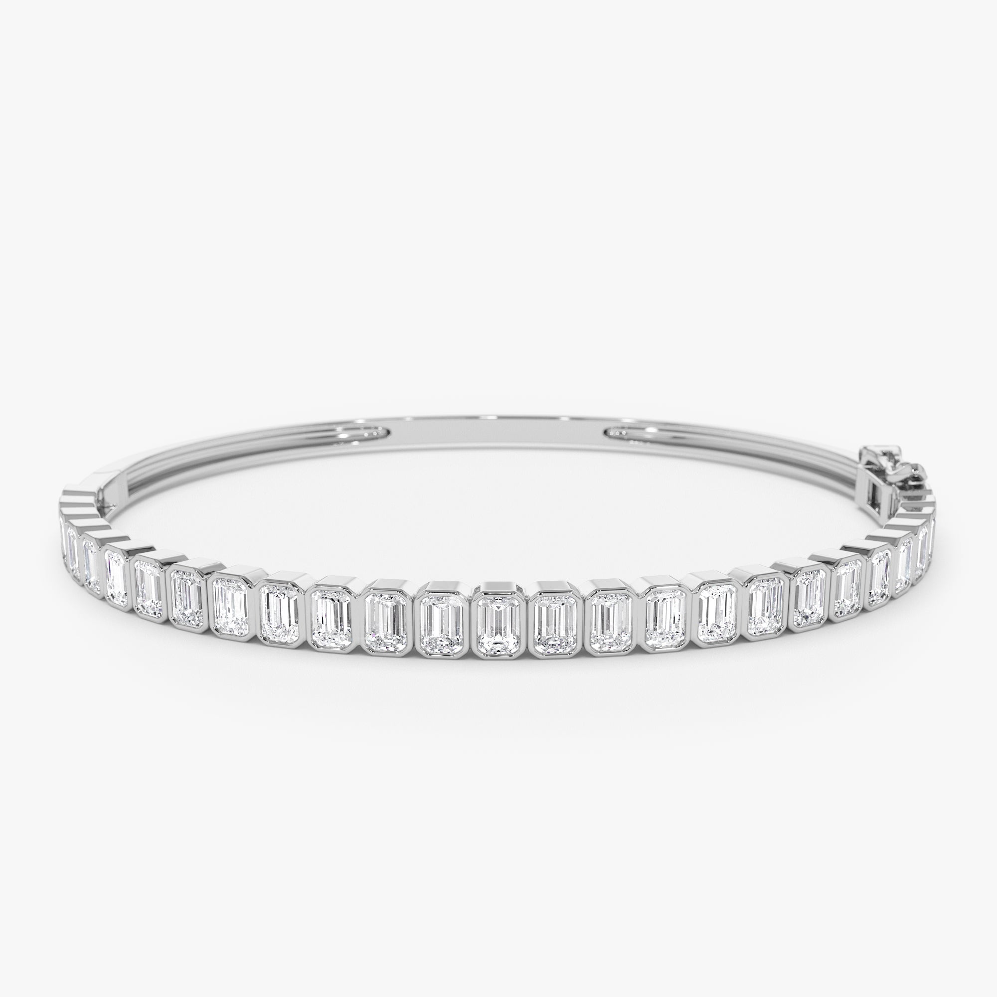 OBFJ0545 - 3.5 Ctw 14k Emerald Cut Lab Grown Diamond Bangle - Ellie 5