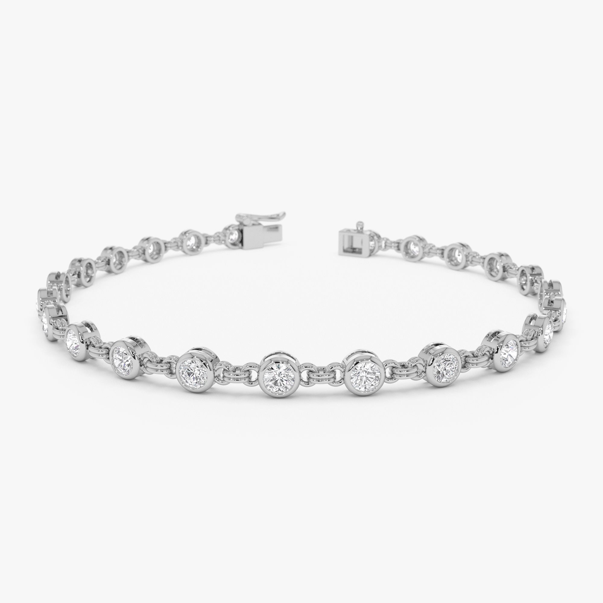 OBFJ0544 - 2.00 CTW 14k Bezel Setting Lab Grown Diamond Tennis Bracelet - Isla 8