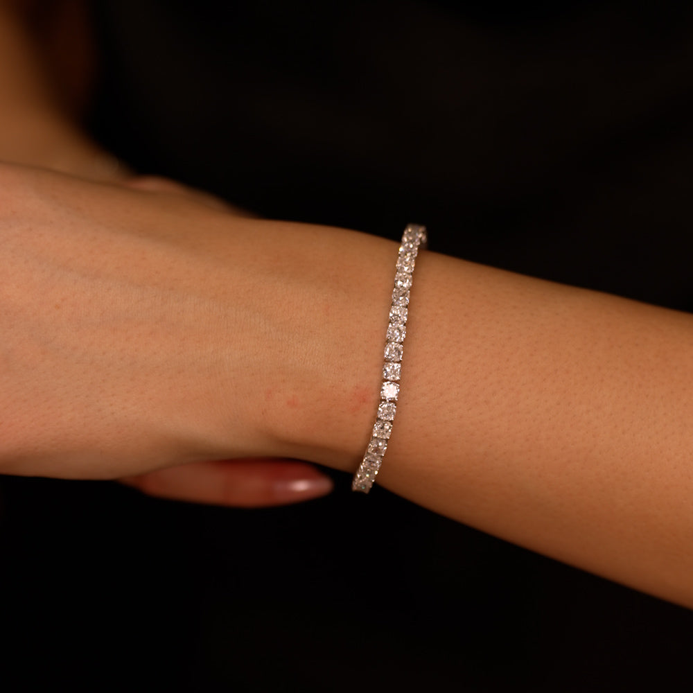 OBFJ0089 - 15.75 ctw 14k Lab Grown Cushion Cut Diamond Tennis Bracelet - Erin 2