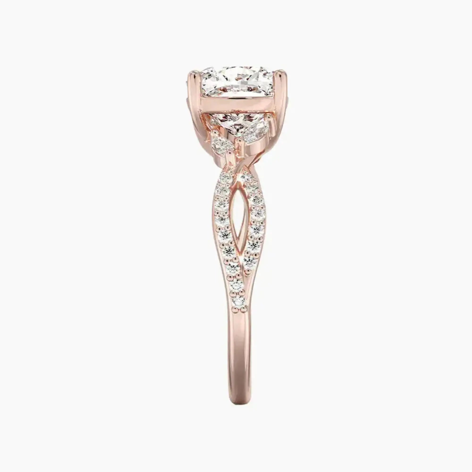 OBSER234 - Amara Luxe Adorned Cushion engagement ring setting view 6