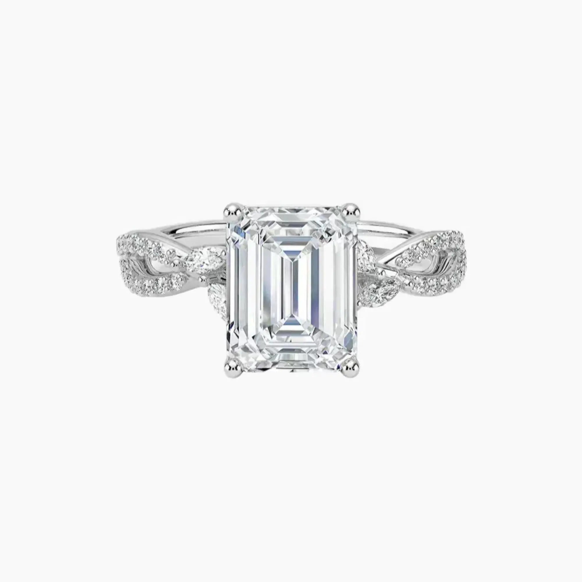 OBSER232 - Amara Luxe Adorned Emerald engagement ring setting view 1