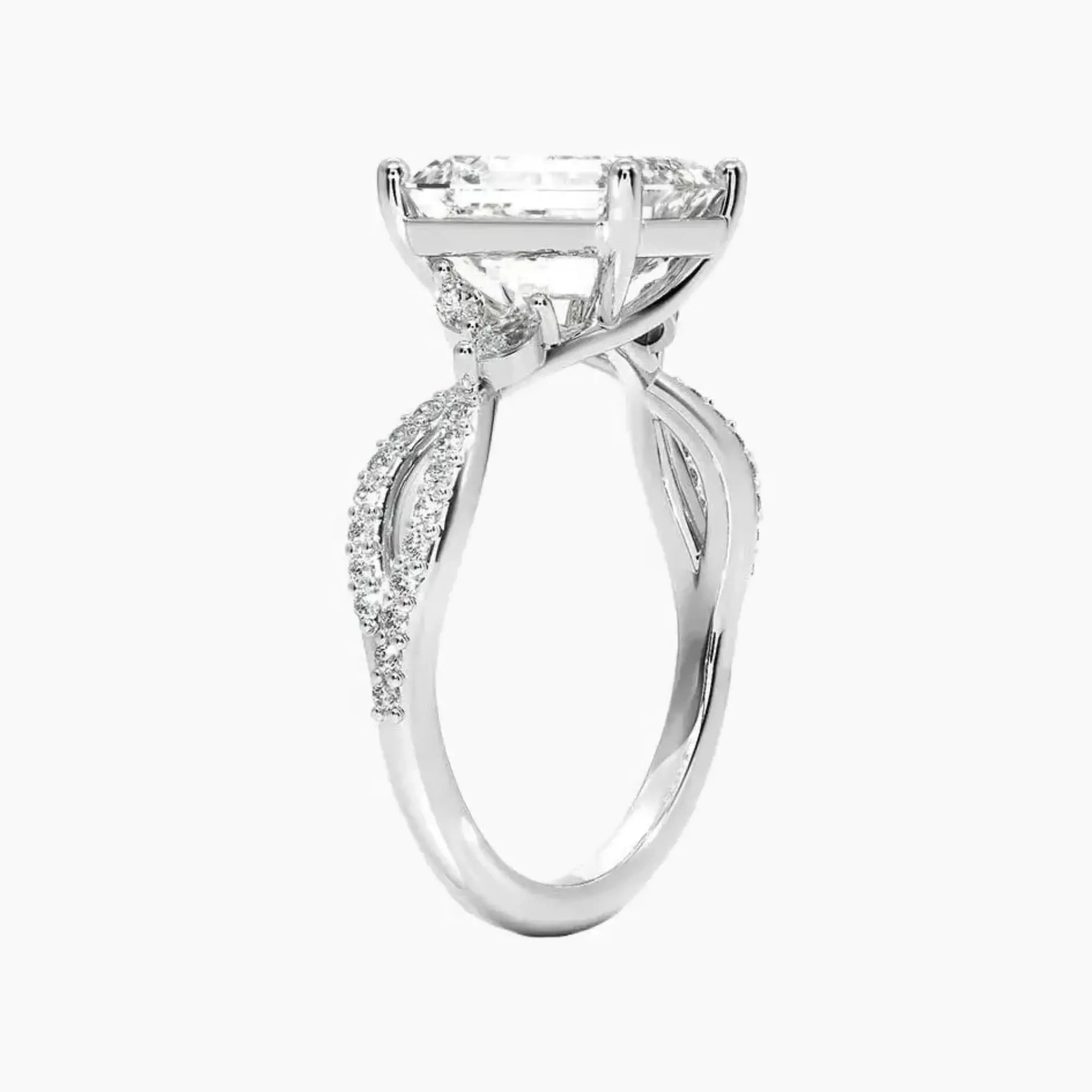 OBSER232 - Amara Luxe Adorned Emerald engagement ring setting view 2