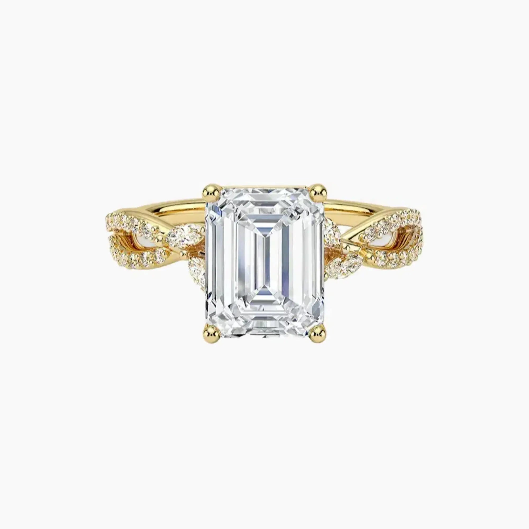 OBSER232 - Amara Luxe Adorned Emerald engagement ring setting view 7