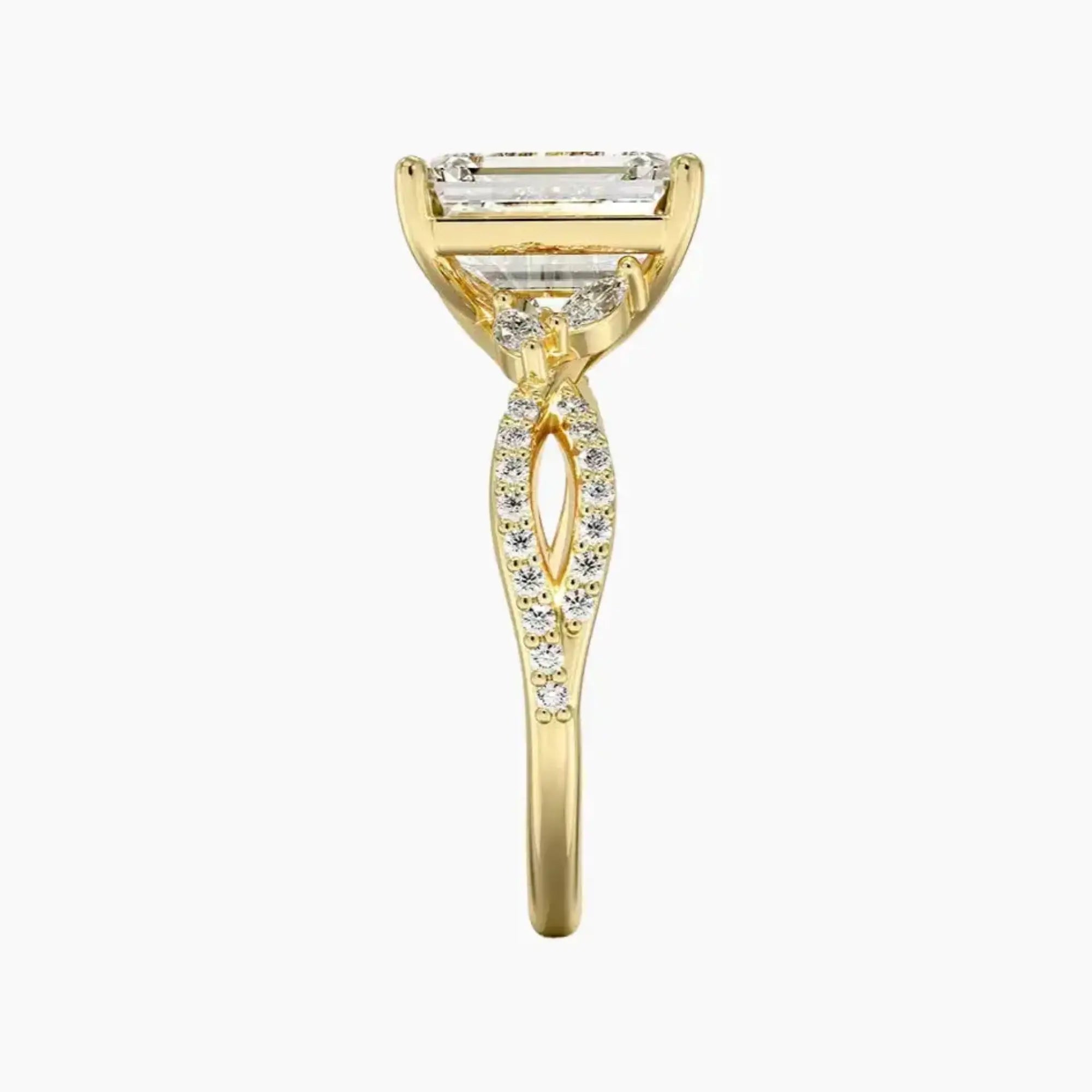 OBSER232 - Amara Luxe Adorned Emerald engagement ring setting view 9