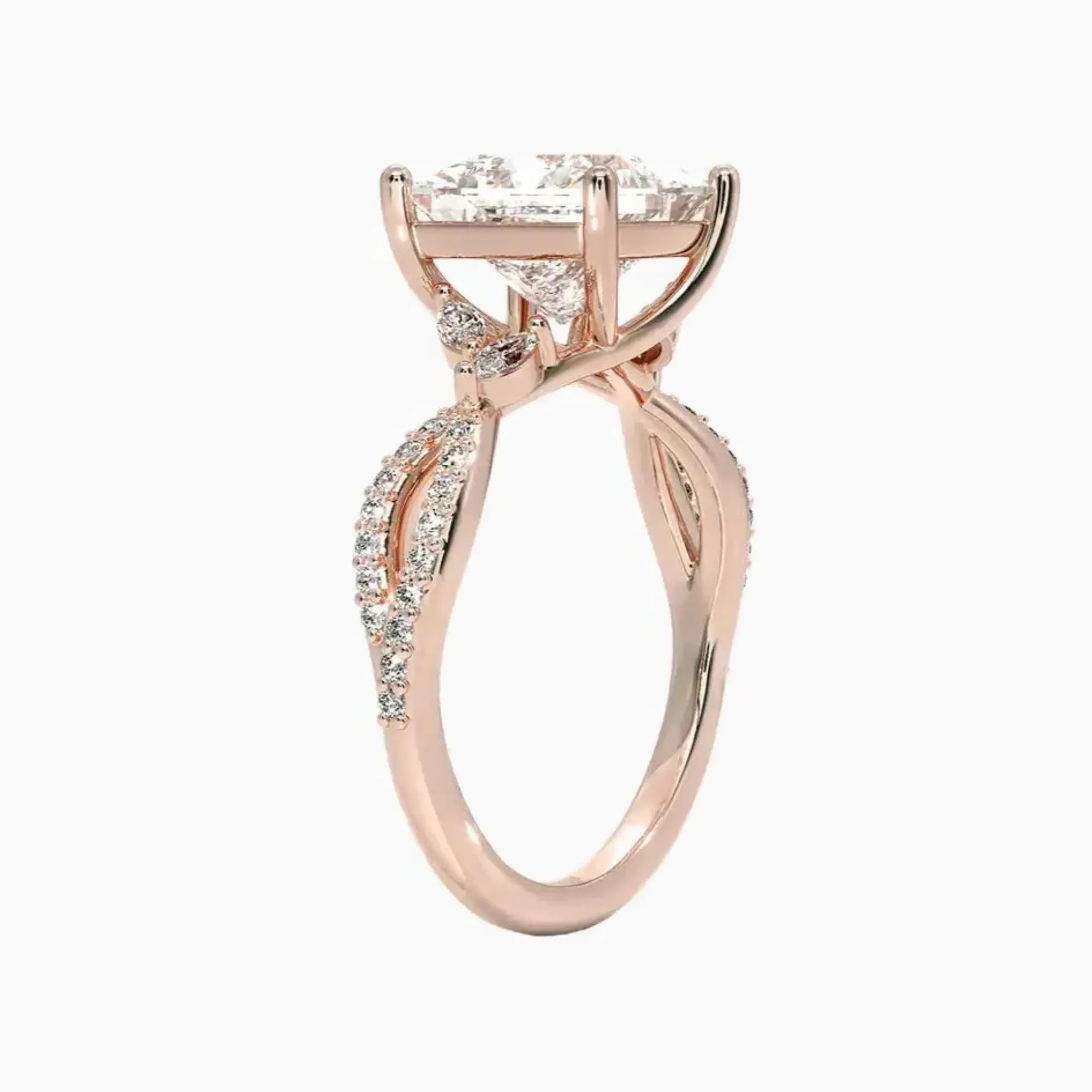 OBSER233 - Amara Luxe Adorned Princess engagement ring setting view 5