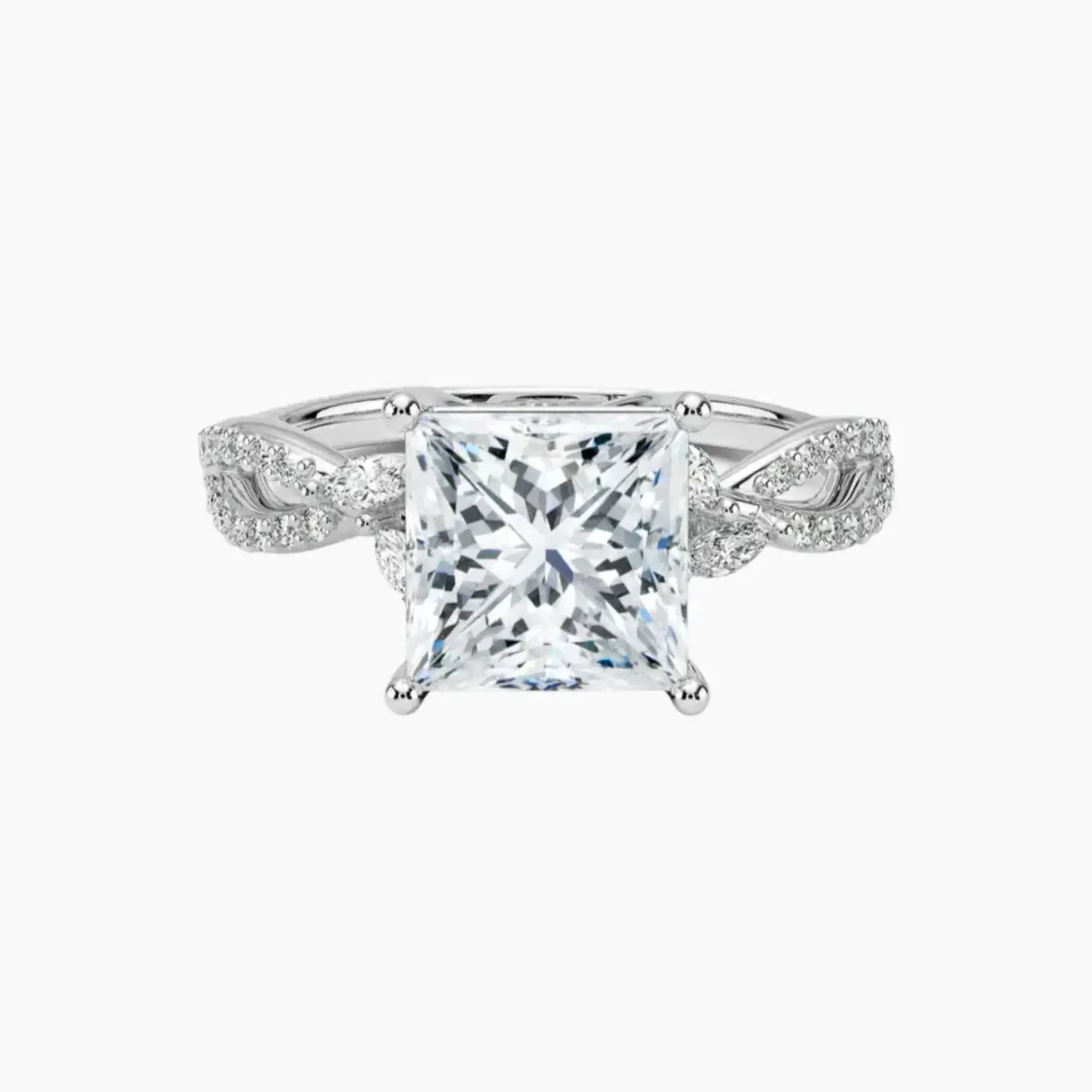 OBSER233 - Amara Luxe Adorned Princess engagement ring setting view 1