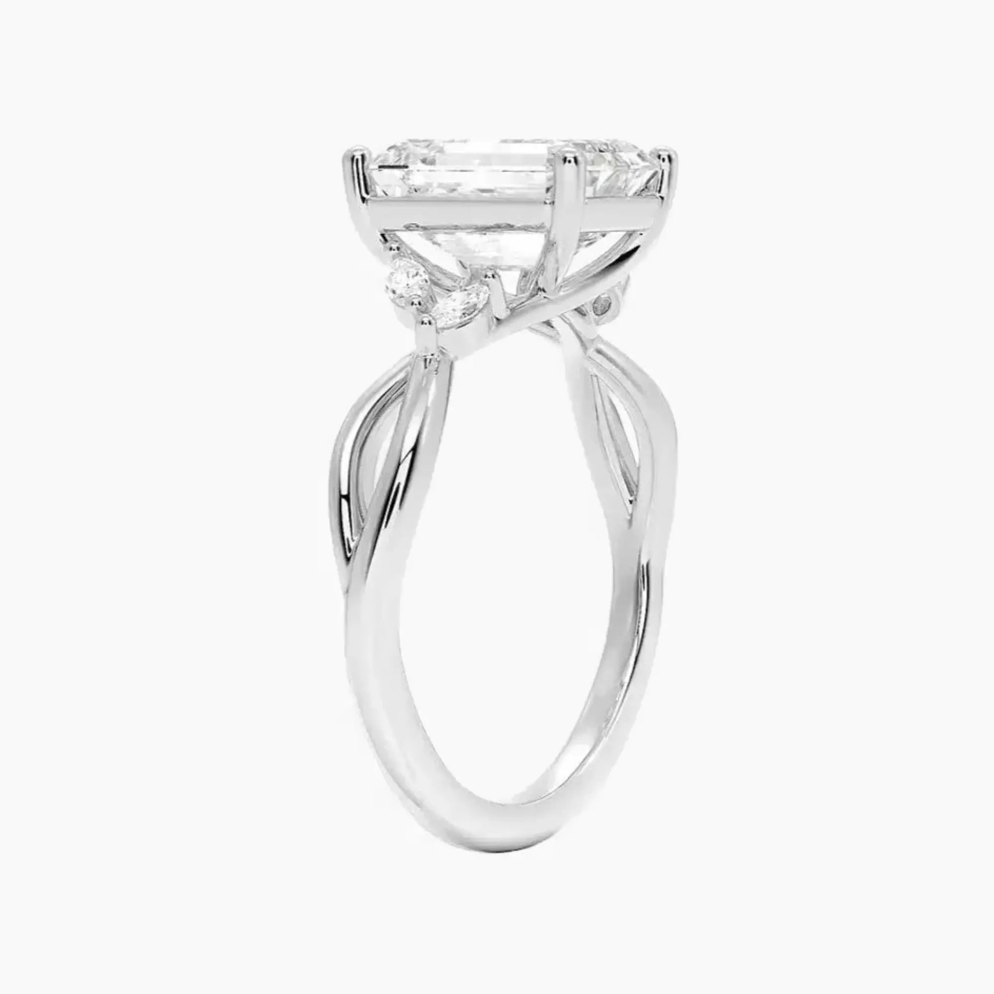 OBSER249 - Amara Emerald engagement ring setting view 2