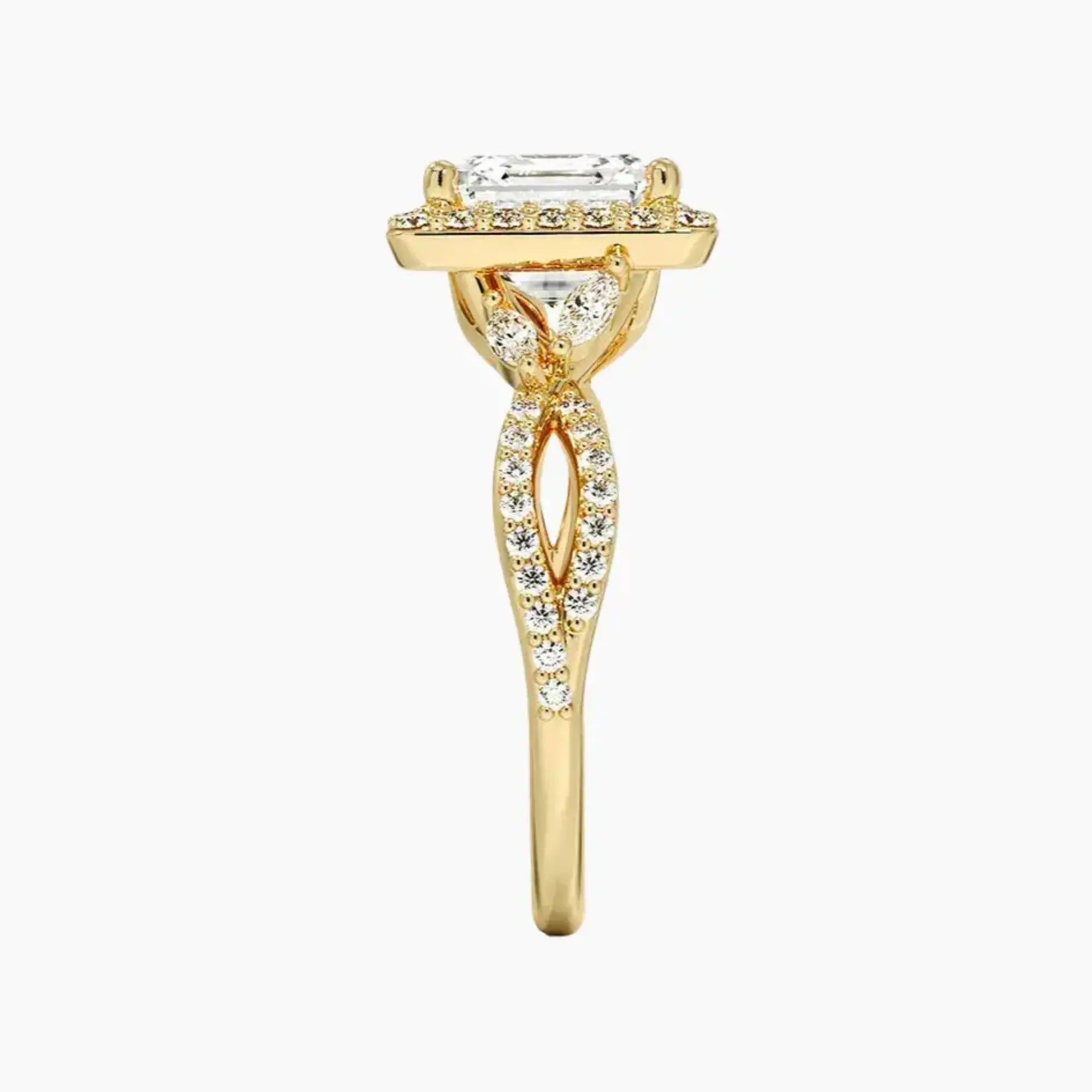 OBSER485 - Nerissa Halo Asscher engagement ring setting view 9