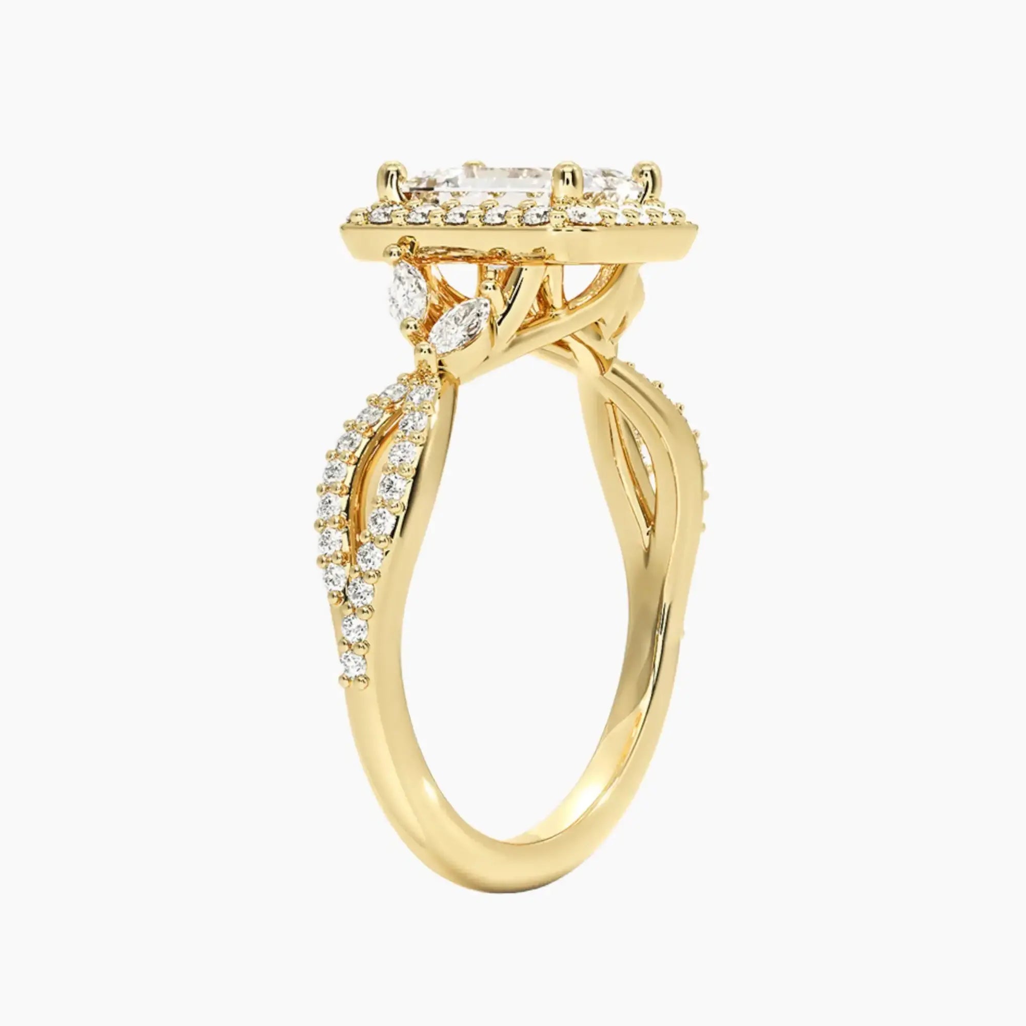 OBSER487 - Nerissa Halo Emerald engagement ring setting view 8