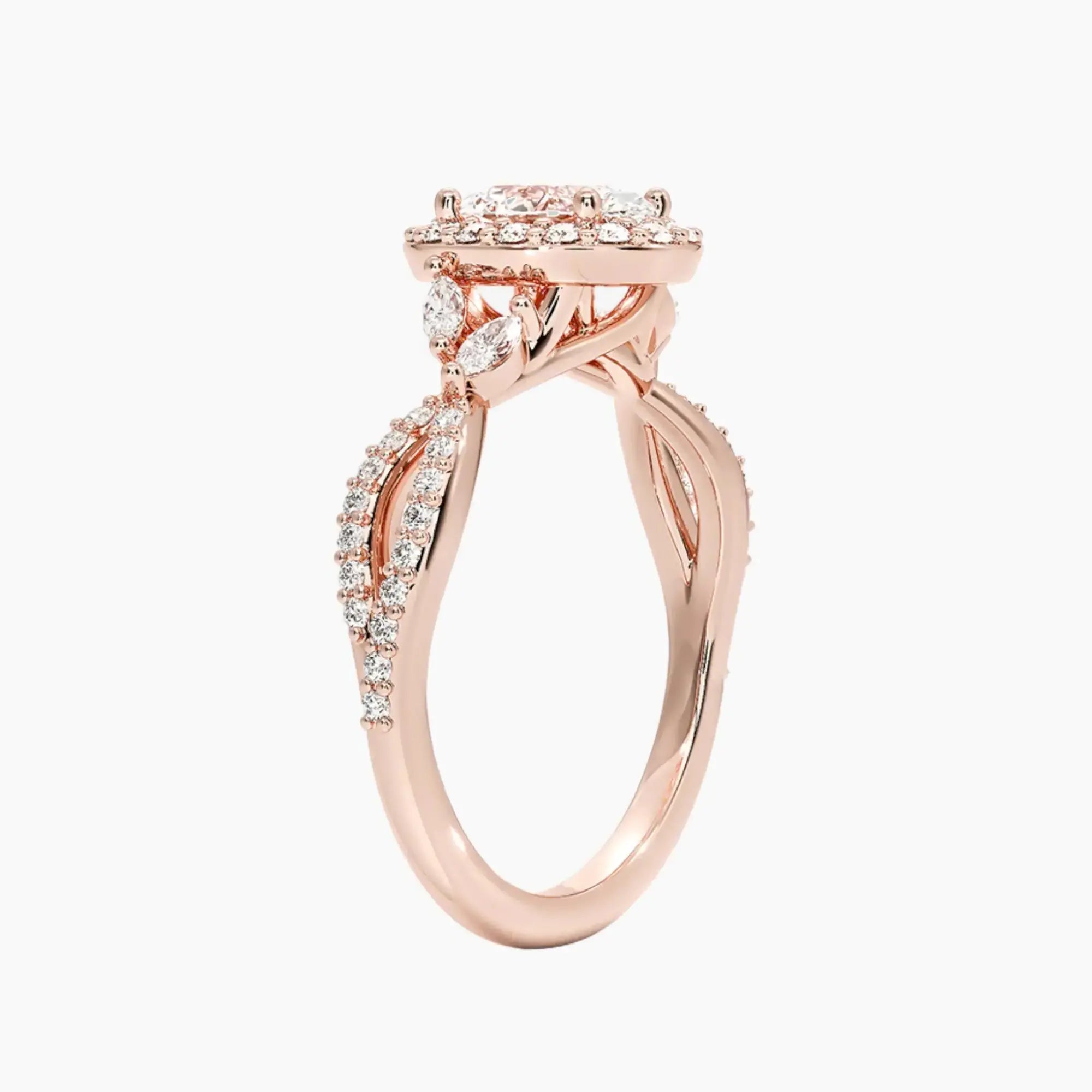 OBSER126 - Nerissa Halo Oval engagement ring setting view 5