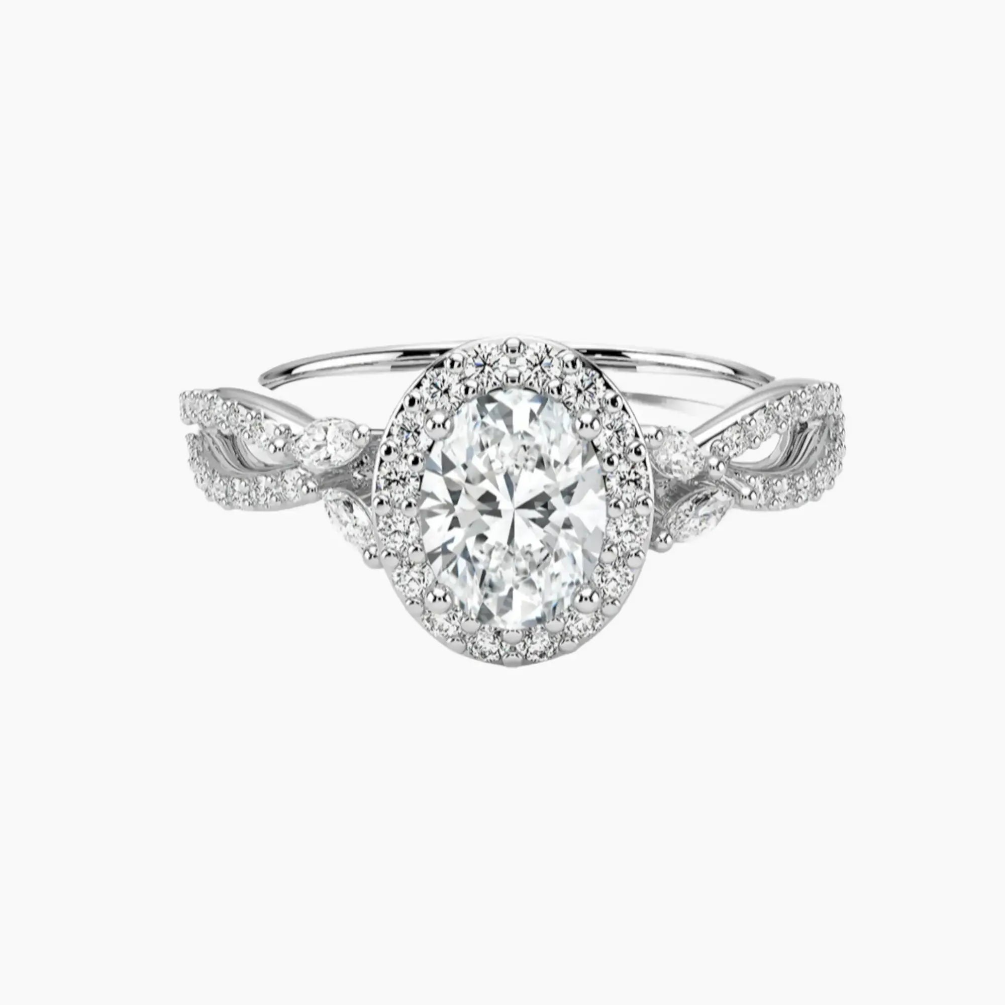OBSER126 - Nerissa Halo Oval engagement ring setting view 1