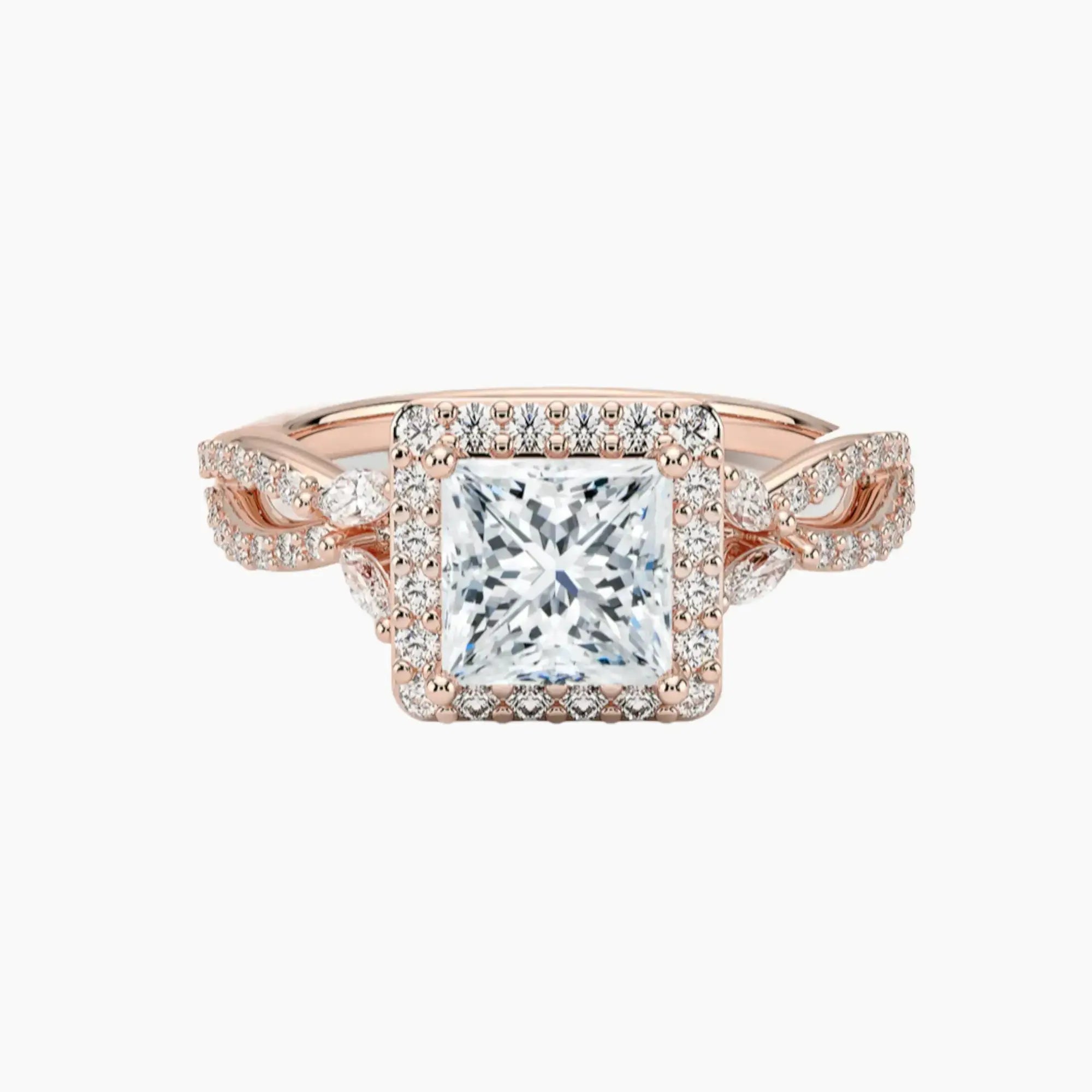 OBSER488 - Nerissa Halo Princess engagement ring setting view 4