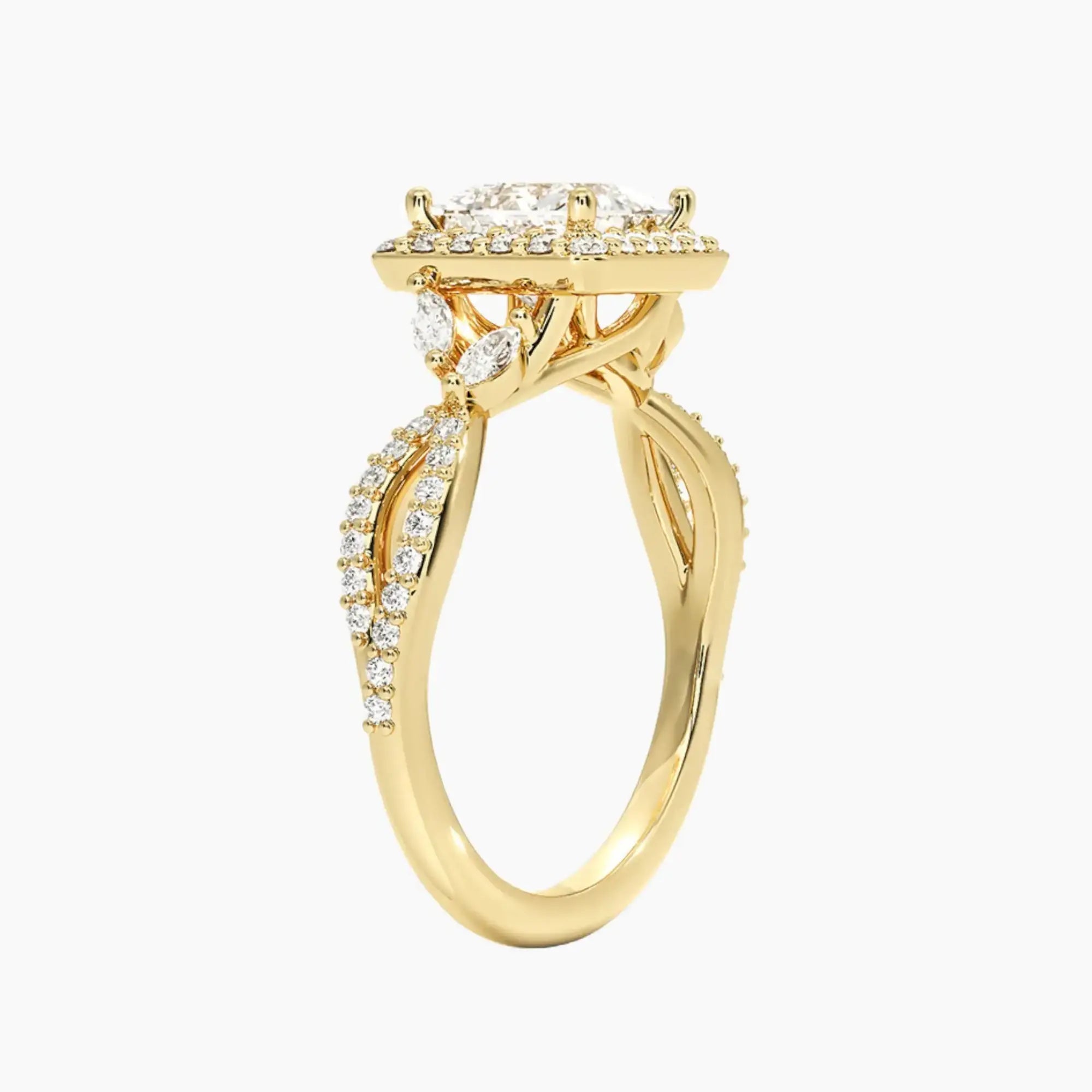 OBSER488 - Nerissa Halo Princess engagement ring setting view 8