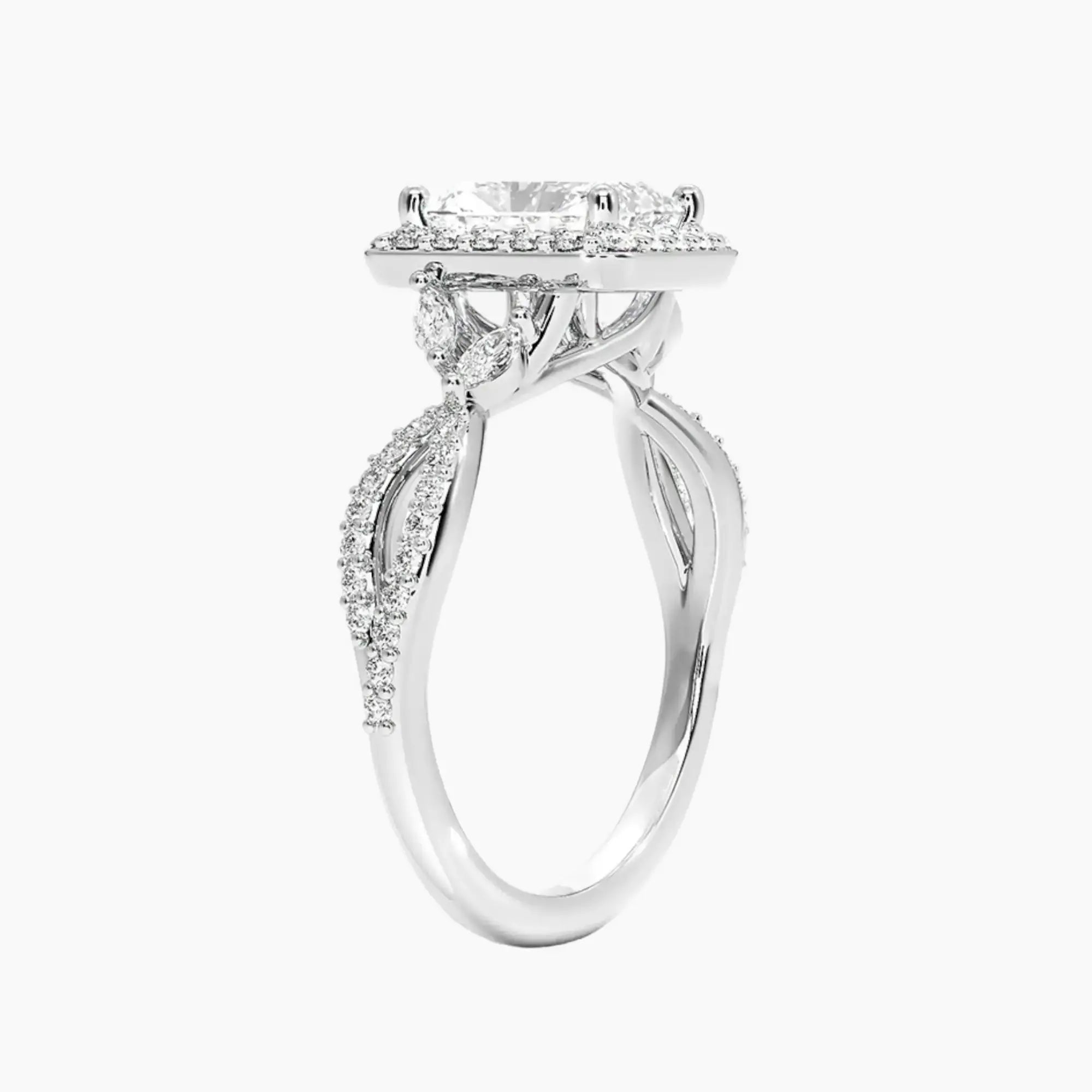 OBSER484 - Nerissa Halo Radiant engagement ring setting view 2