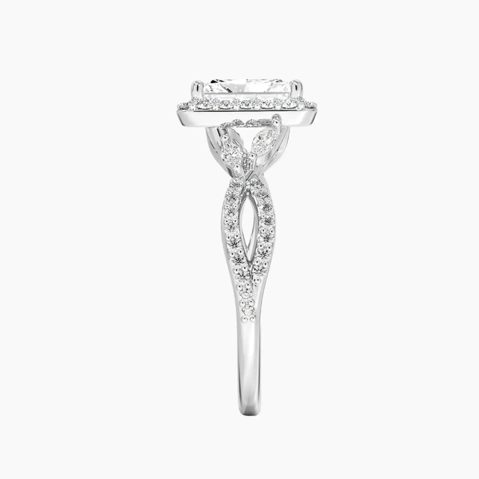 OBSER484 - Nerissa Halo Radiant engagement ring setting view 3