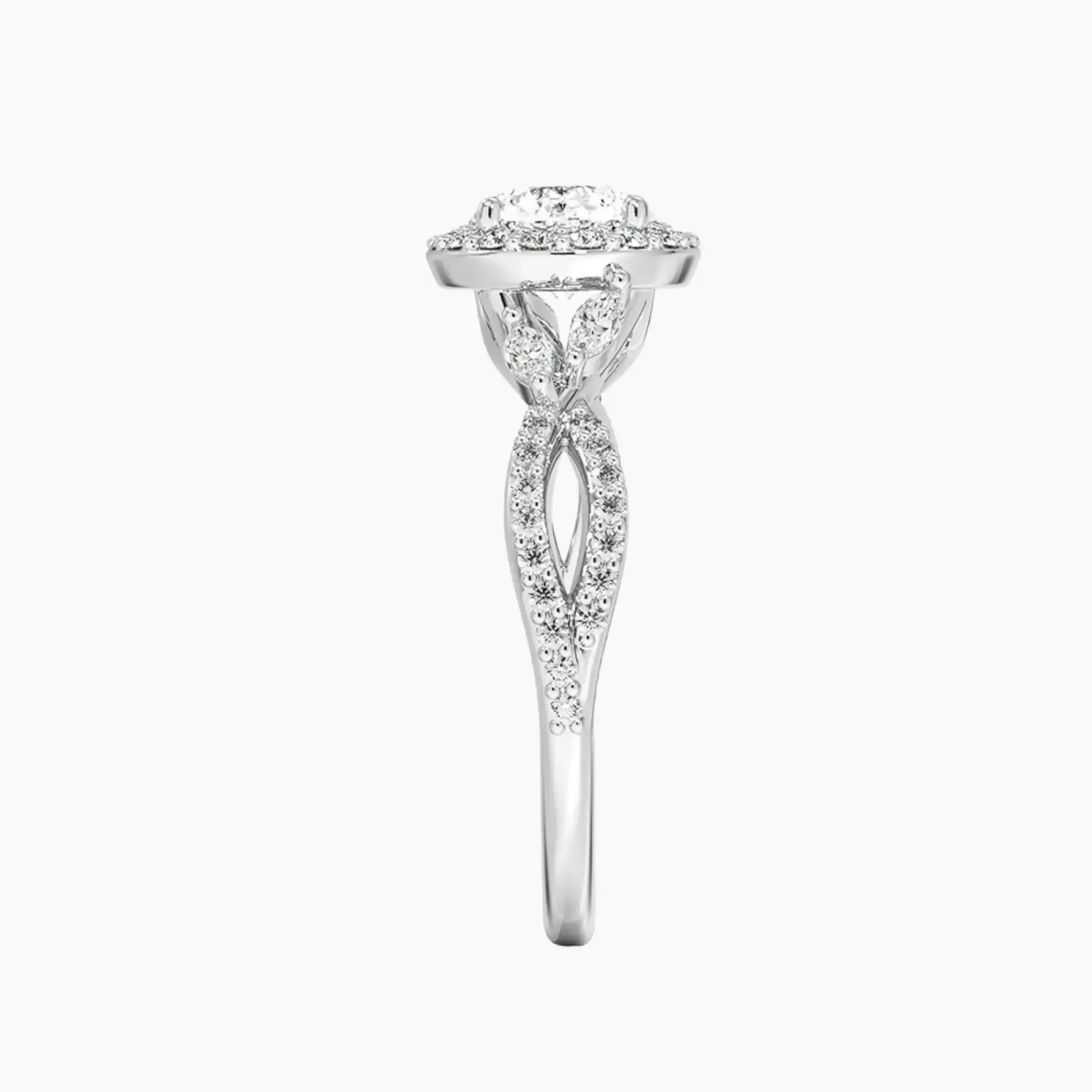 OBSER491 - Nerissa Halo Round engagement ring setting view 3