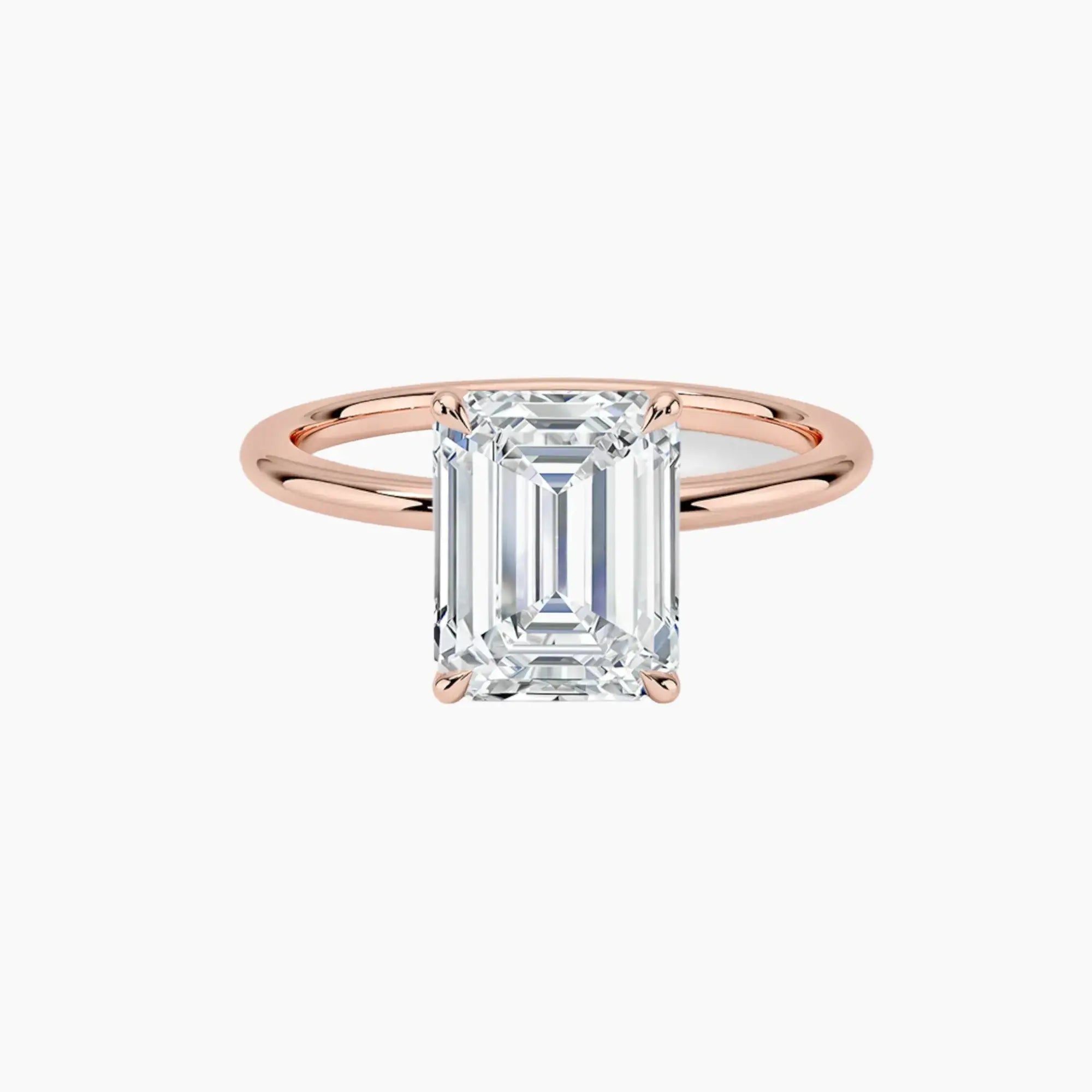 OBSER069 - Brielle Solitaire Emerald engagement ring setting view 4