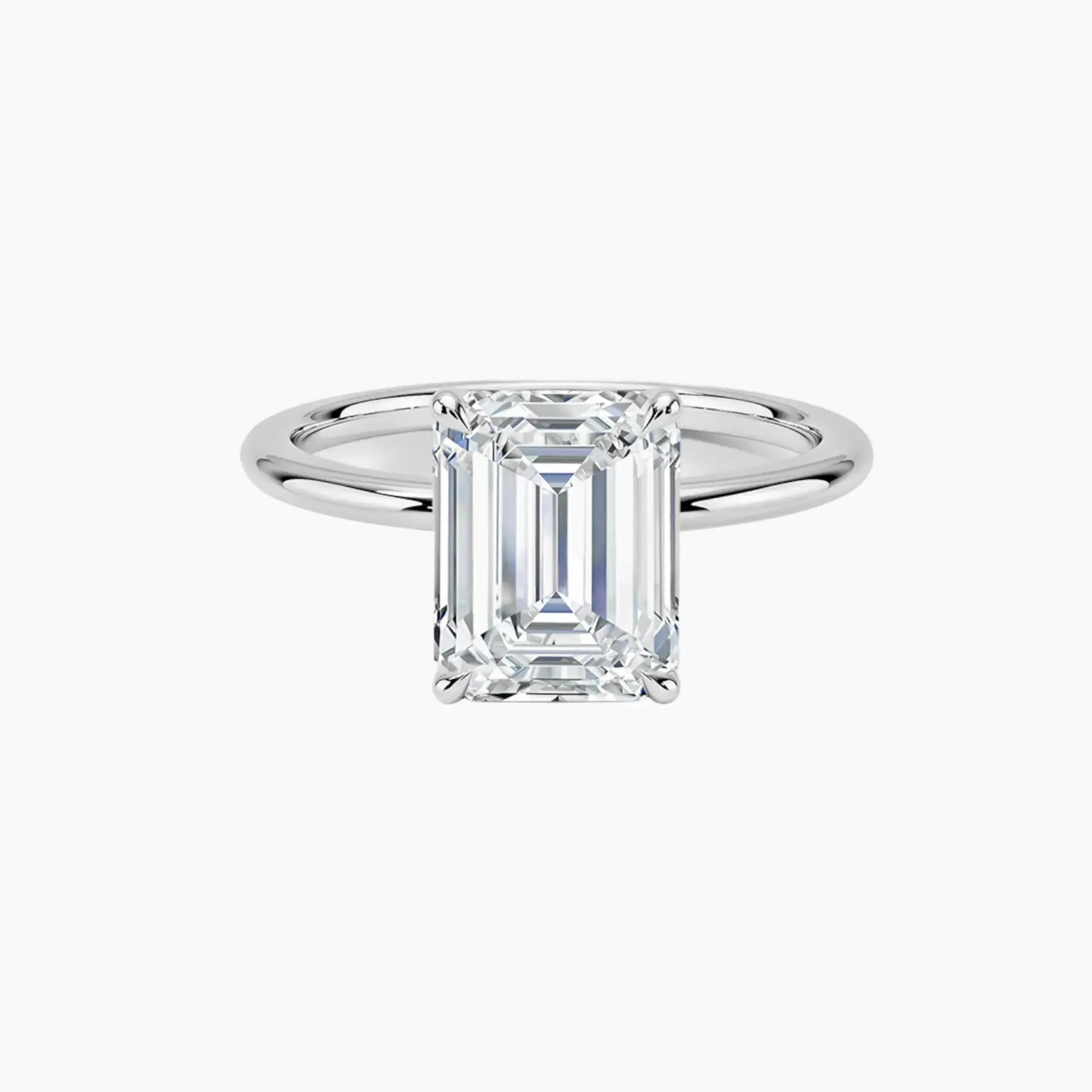 OBSER069 - Brielle Solitaire Emerald engagement ring setting view 1