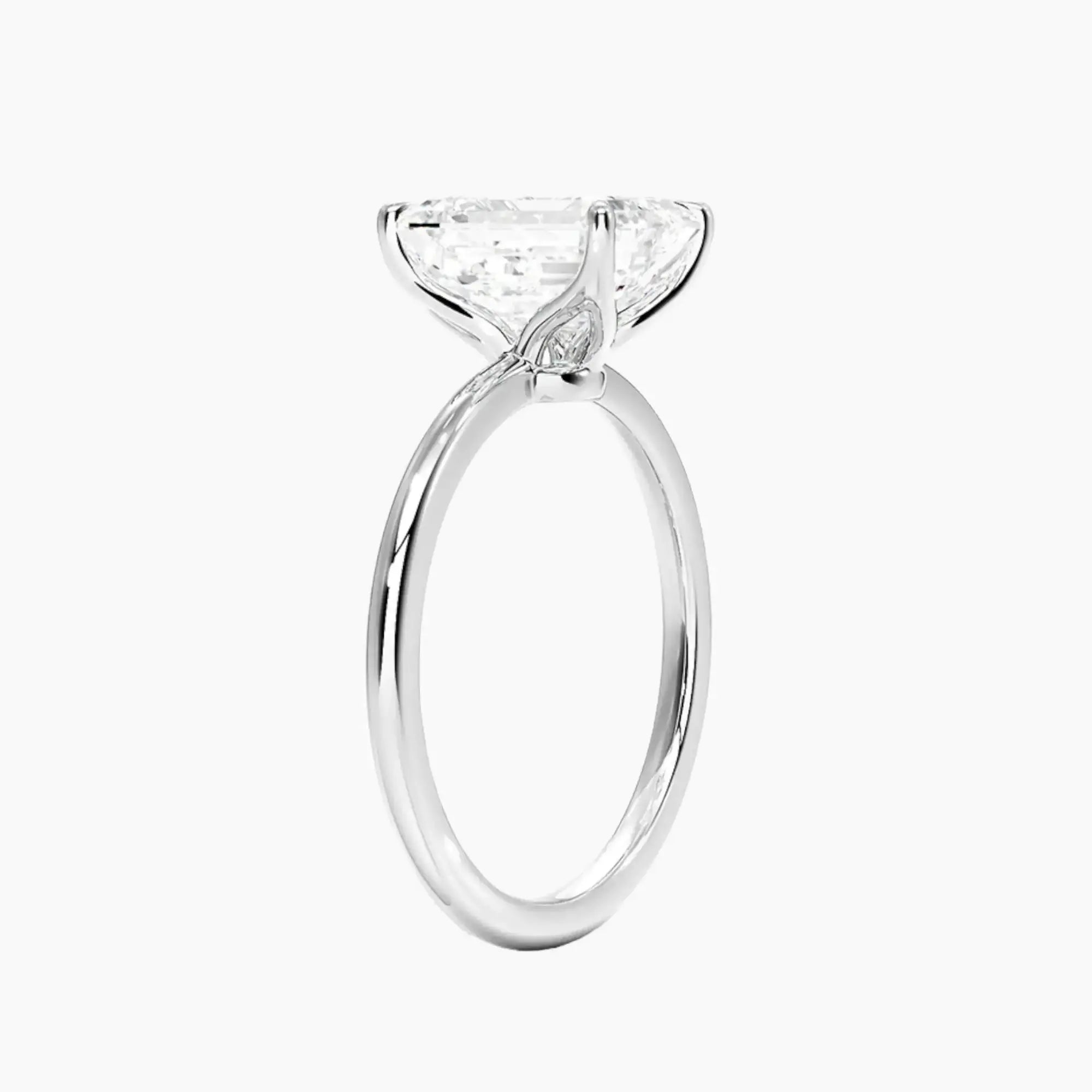 OBSER069 - Brielle Solitaire Emerald engagement ring setting view 2