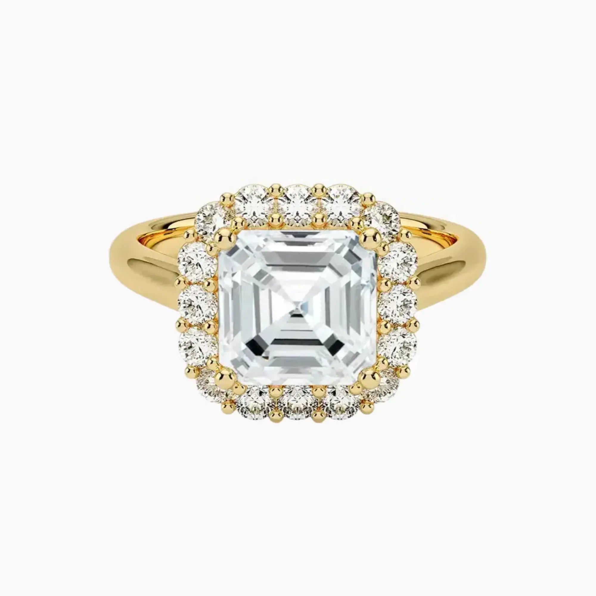 OBSER442 - Fiora Halo Asscher engagement ring setting view 7