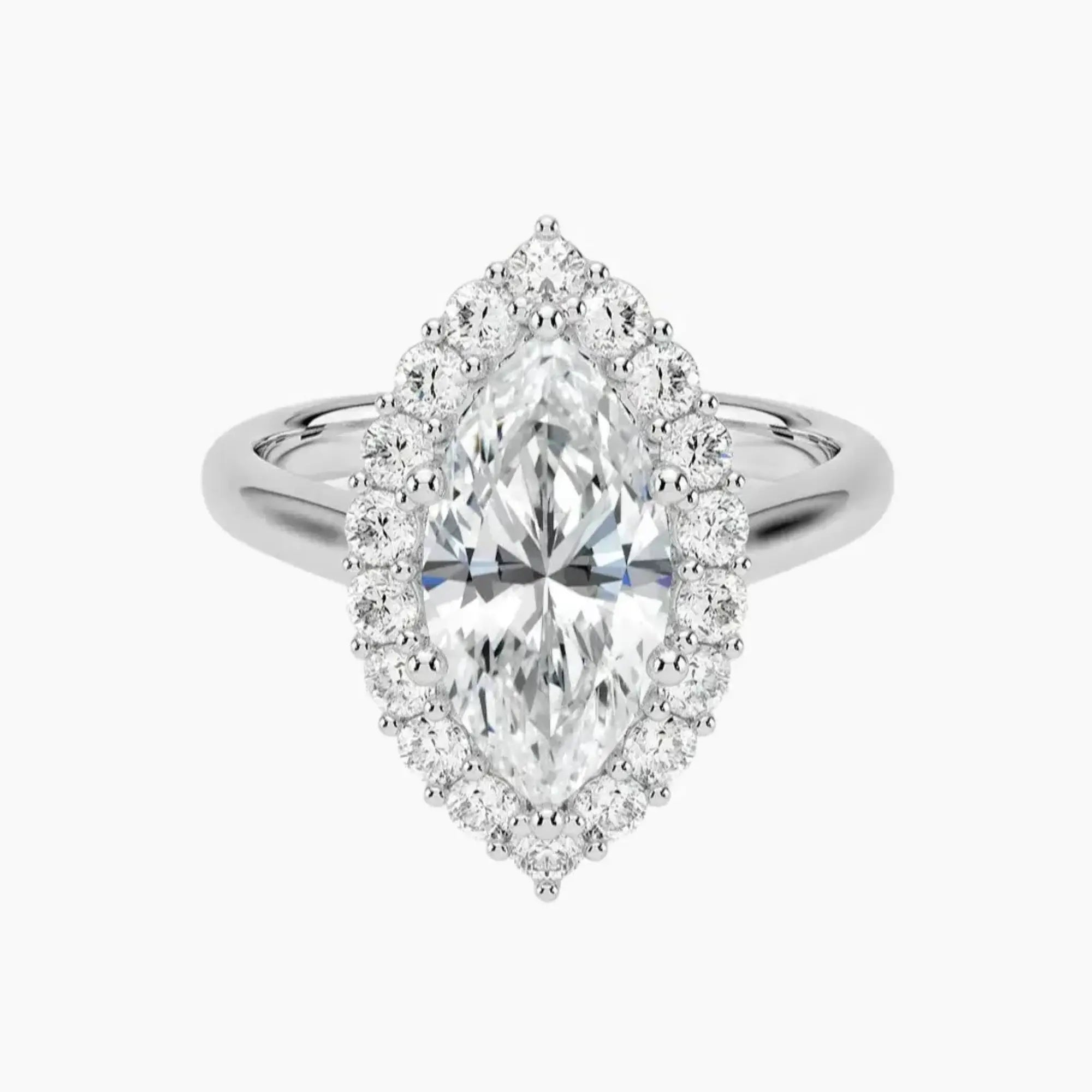 OBSER443 - Fiora Halo Marquise engagement ring setting view 1