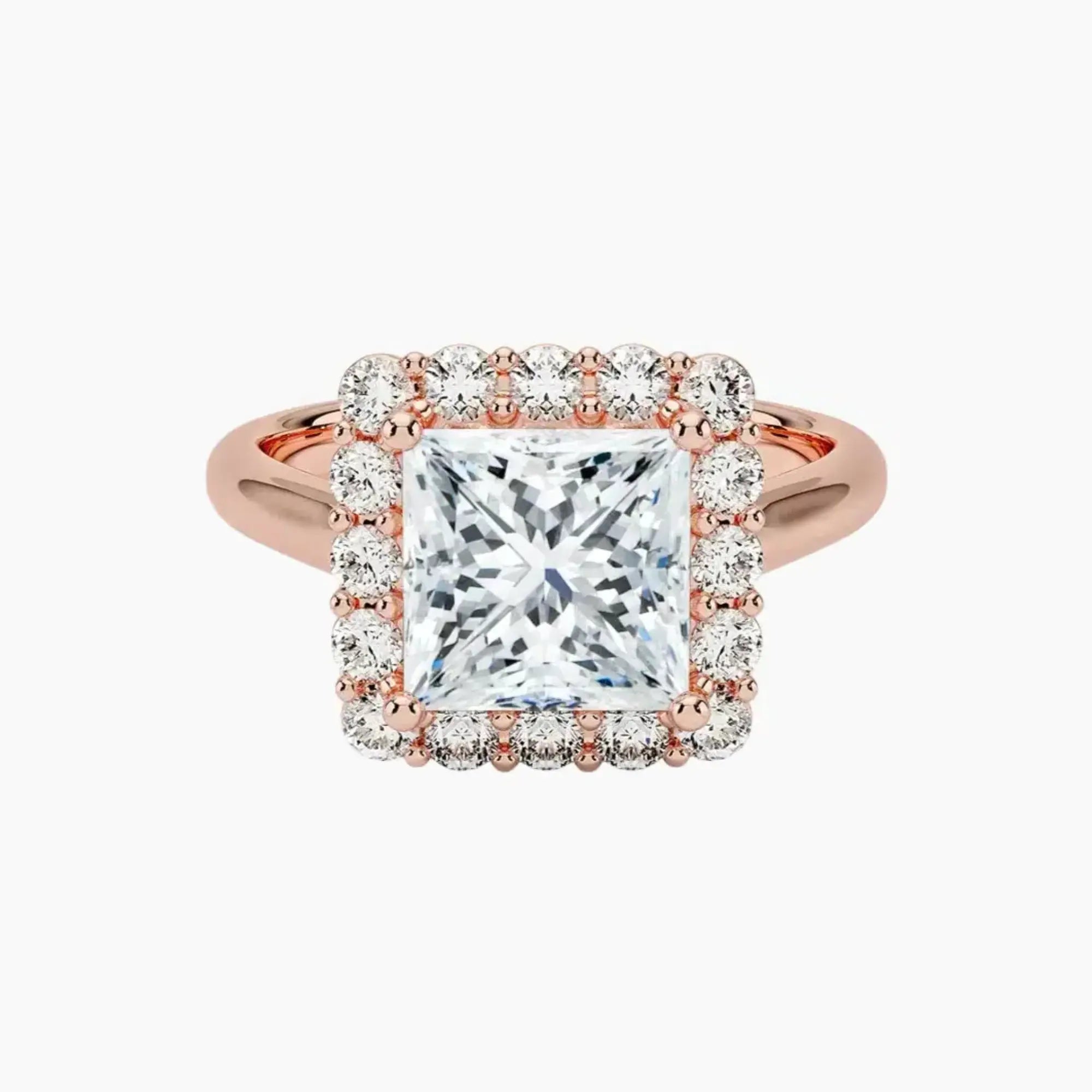 OBSER445 - Fiora Halo Princess engagement ring setting view 4
