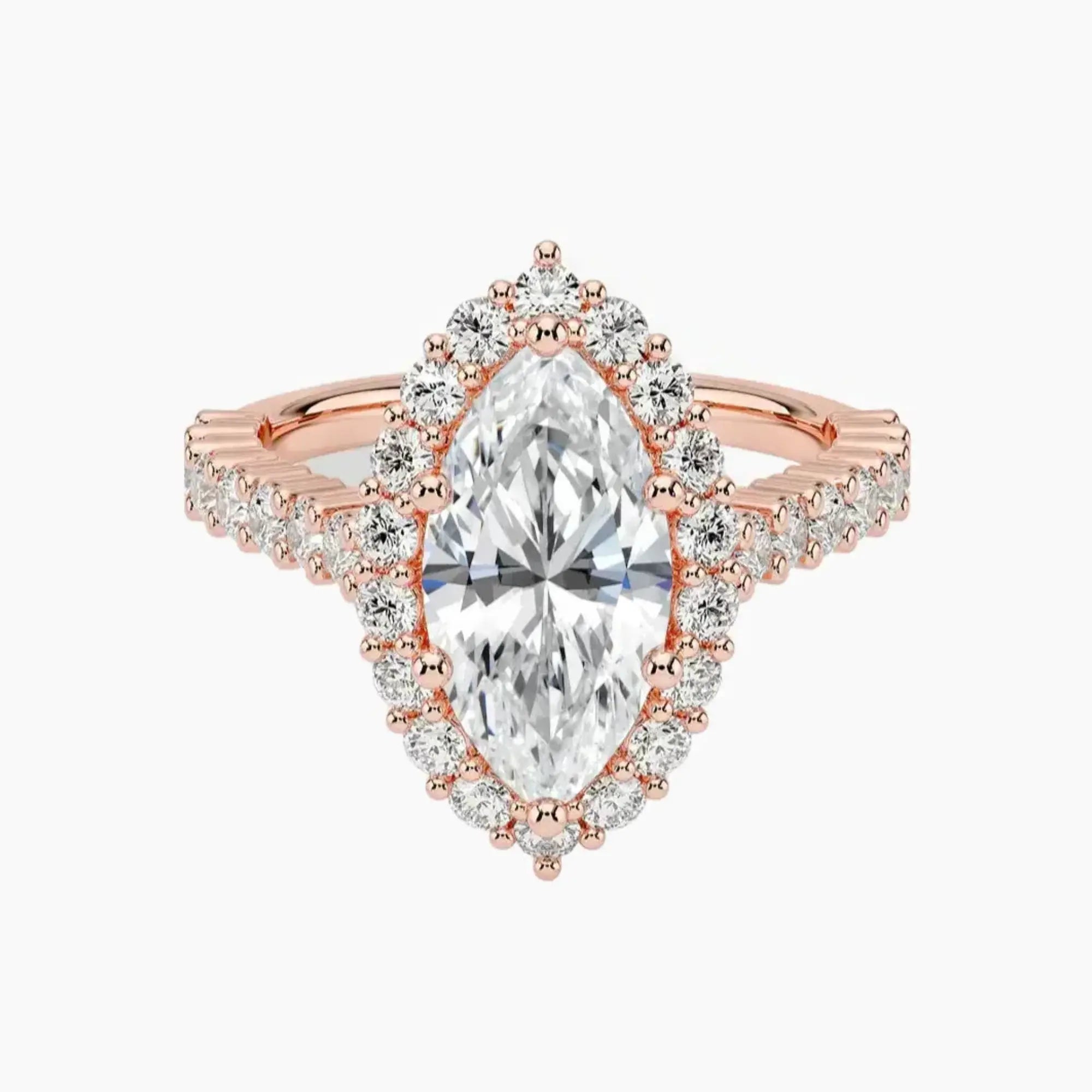 OBSER434 - Fiora Pave Halo Marquise engagement ring setting view 4