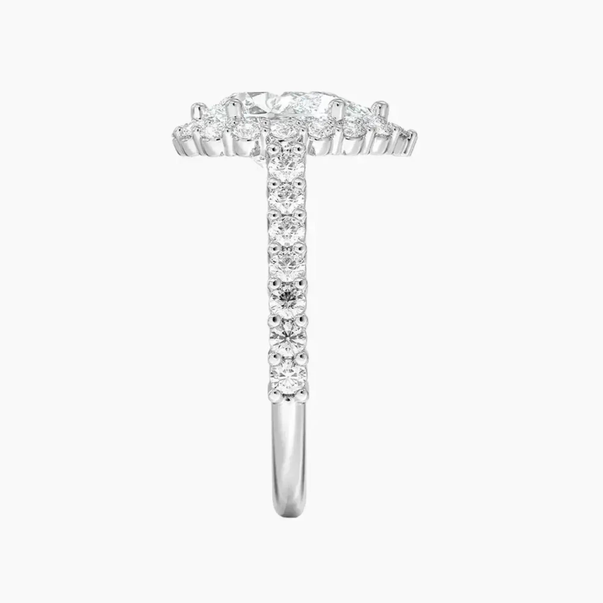 OBSER437 - Fiora Pave Halo Pear engagement ring setting view 3