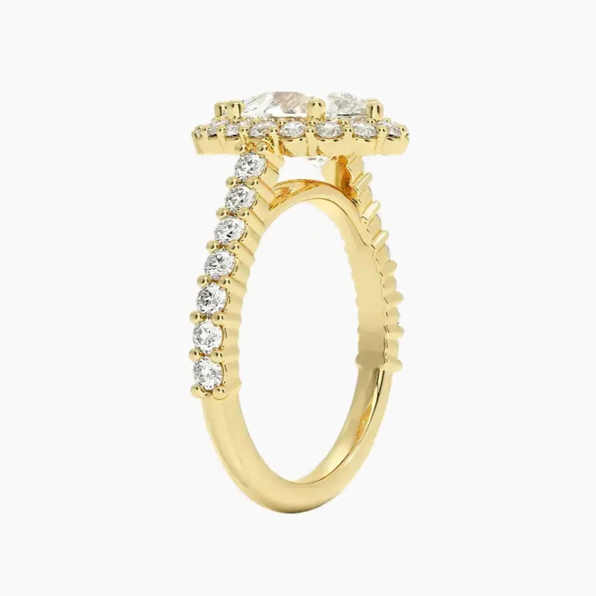 OBSER437 - Fiora Pave Halo Pear engagement ring setting view 8