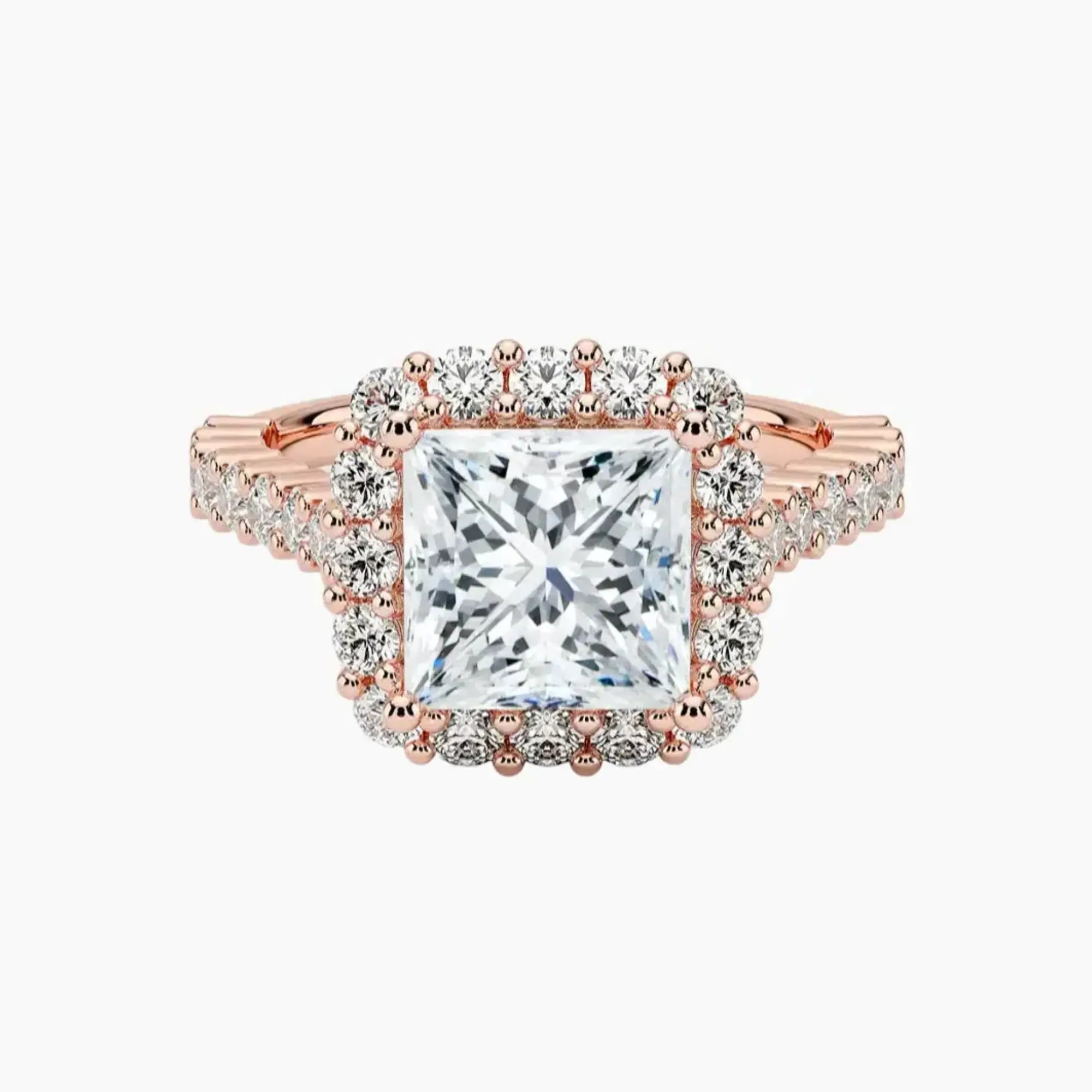 OBSER436 - Fiora Pave Halo Princess engagement ring setting view 4