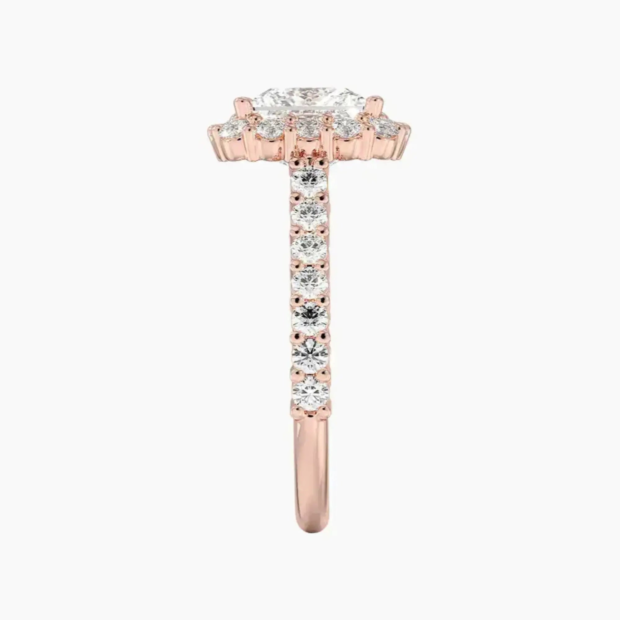 OBSER436 - Fiora Pave Halo Princess engagement ring setting view 6