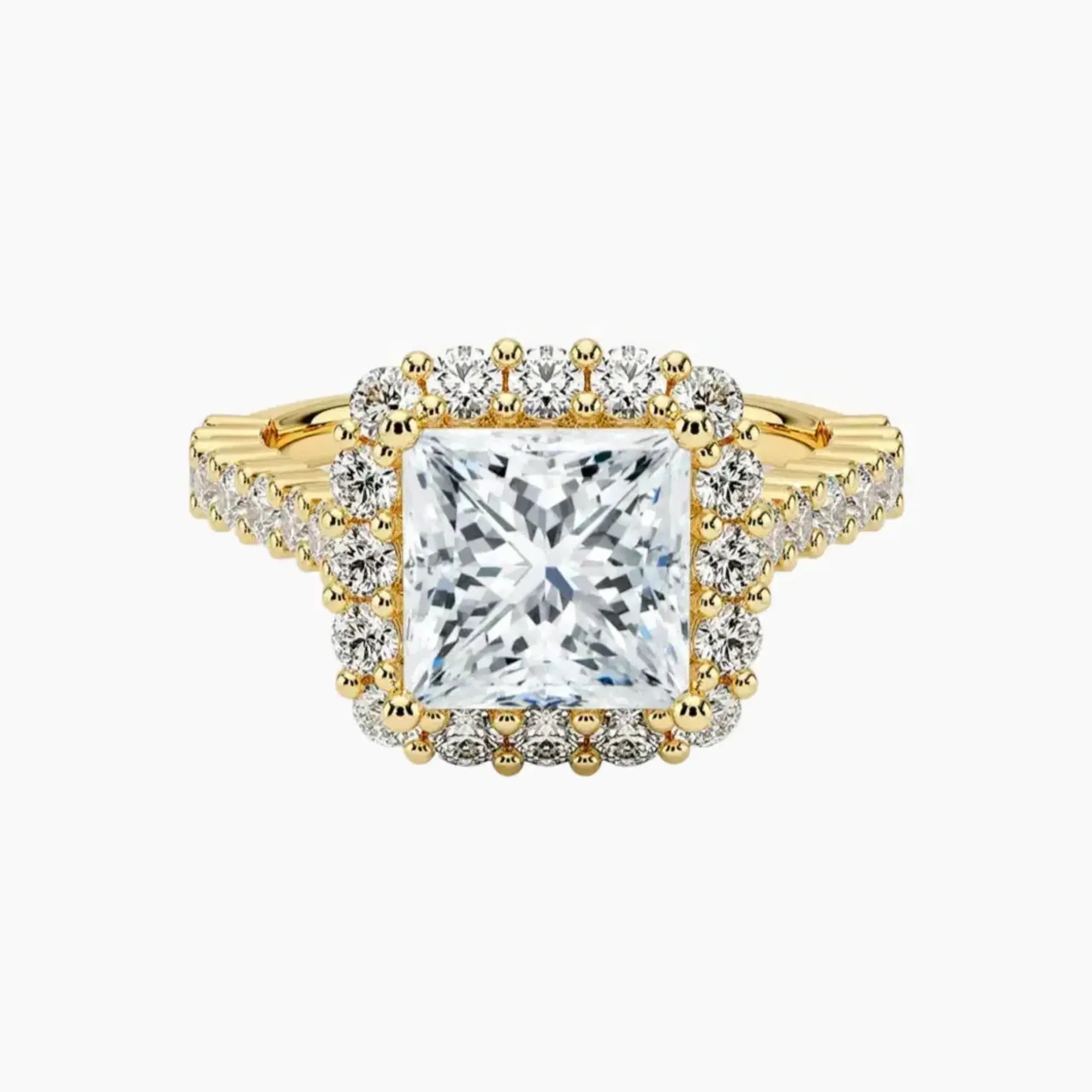 OBSER436 - Fiora Pave Halo Princess engagement ring setting view 7