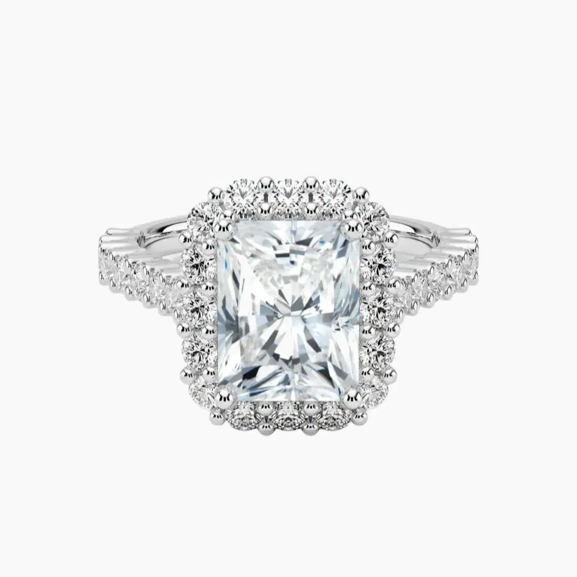 OBSER432 - Fiora Pave Halo Radiant engagement ring setting view 1