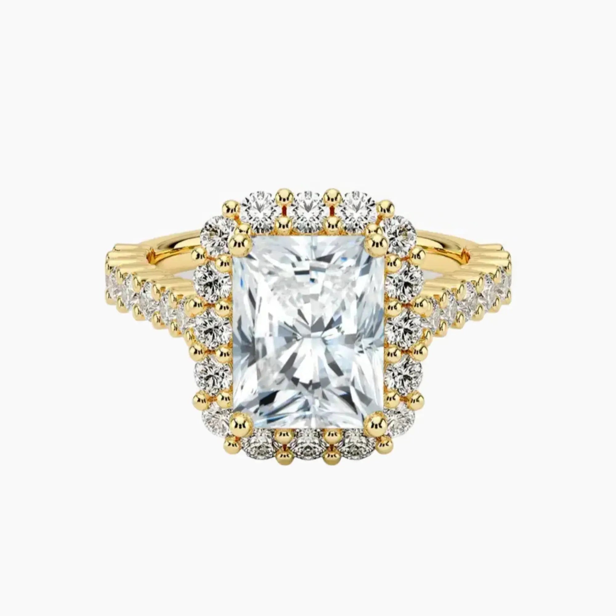 OBSER432 - Fiora Pave Halo Radiant engagement ring setting view 7