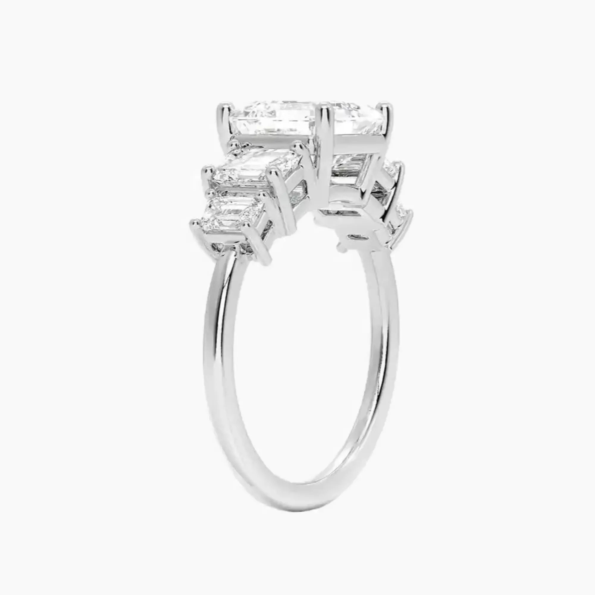 OBSER310 - Katerina Five Stone Asscher engagement ring setting view 2