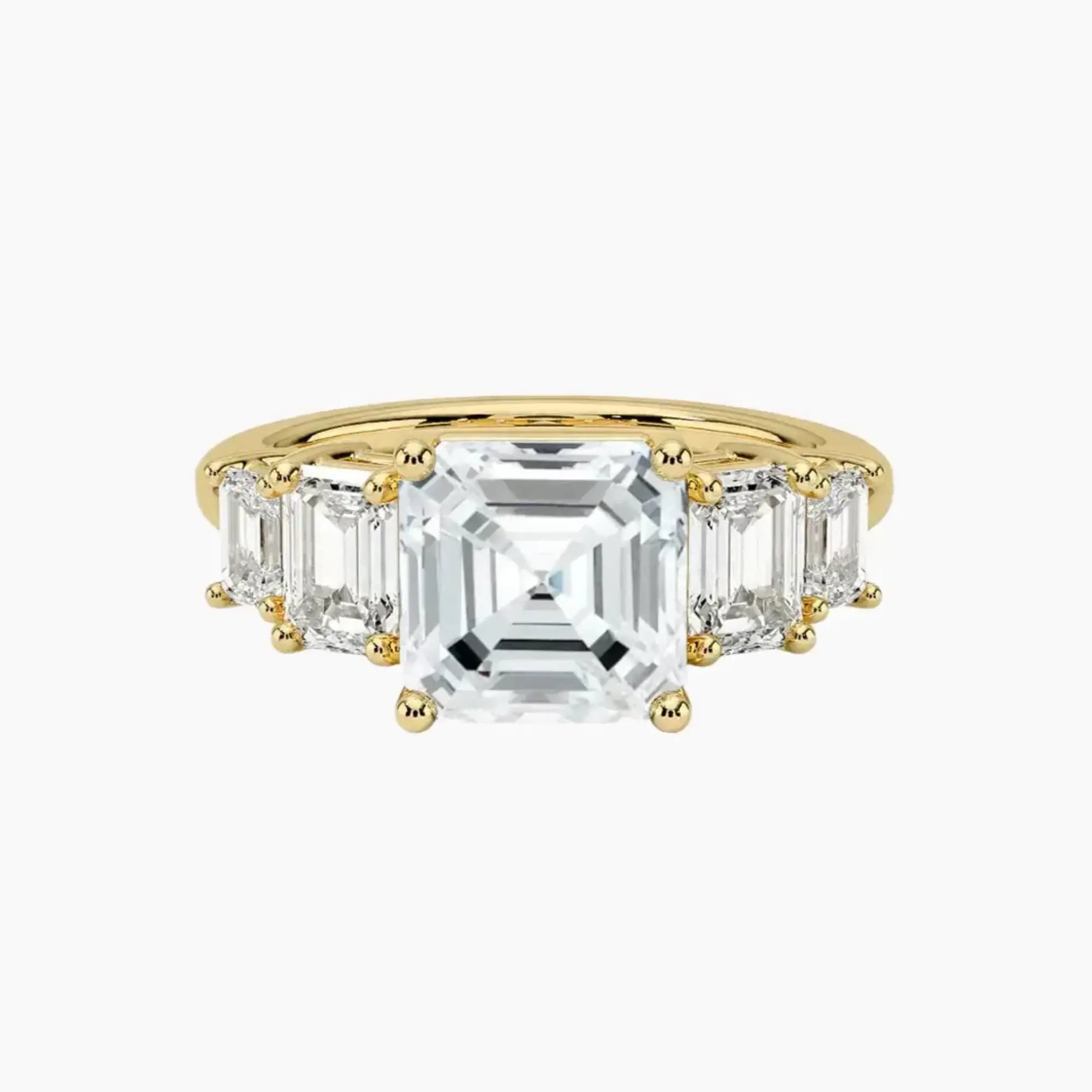 OBSER310 - Katerina Five Stone Asscher engagement ring setting view 7