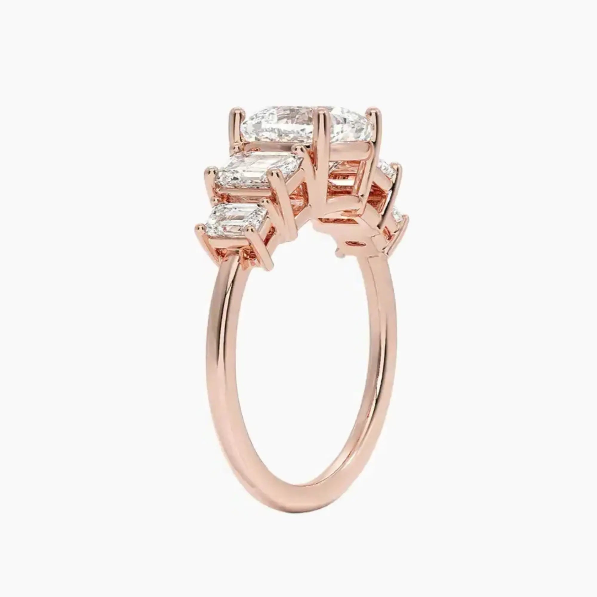 OBSER315 - Katerina Five Stone Cushion engagement ring setting view 5